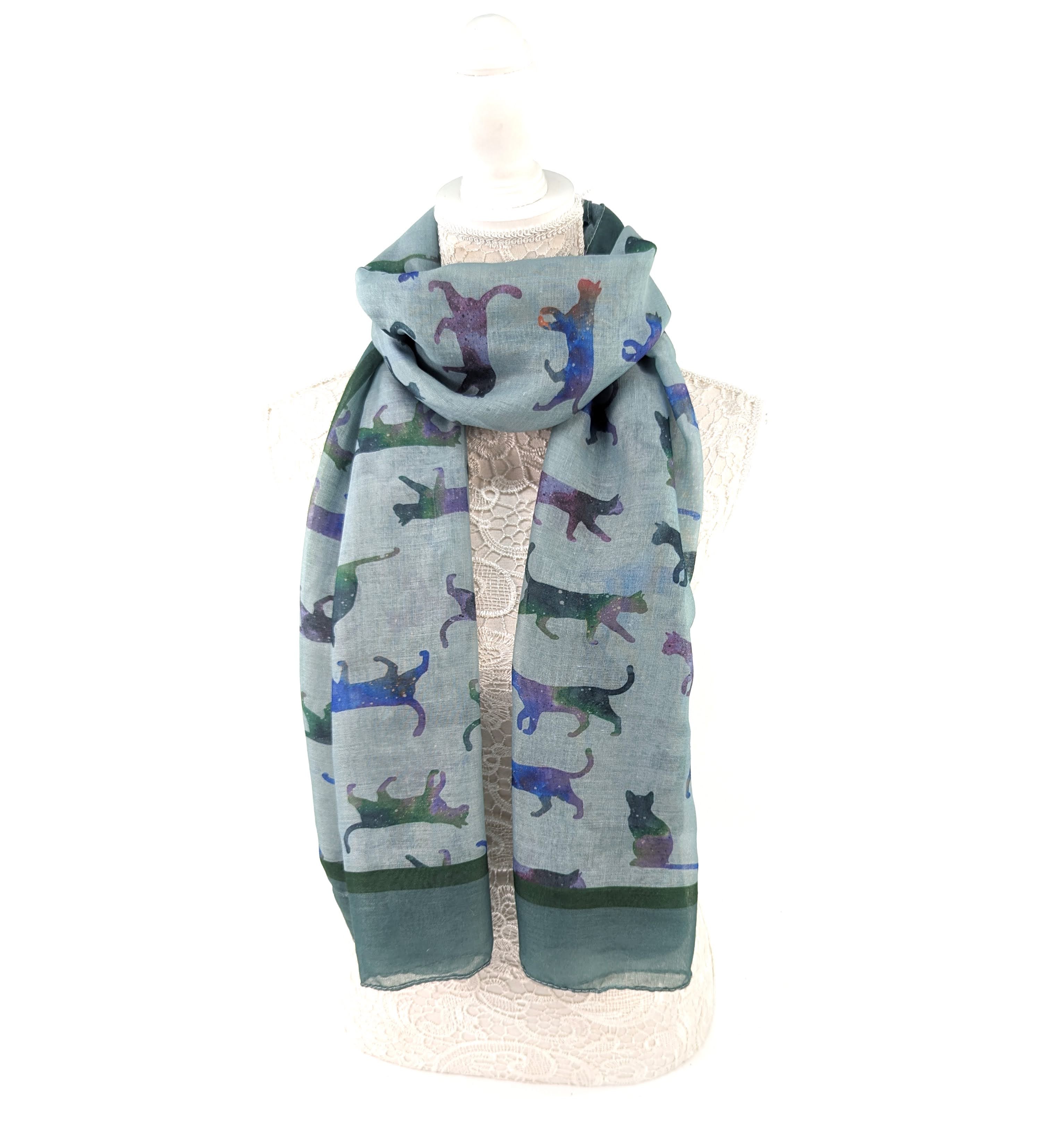 Clio The Cat Scarf - Sage Green (50x180cm)