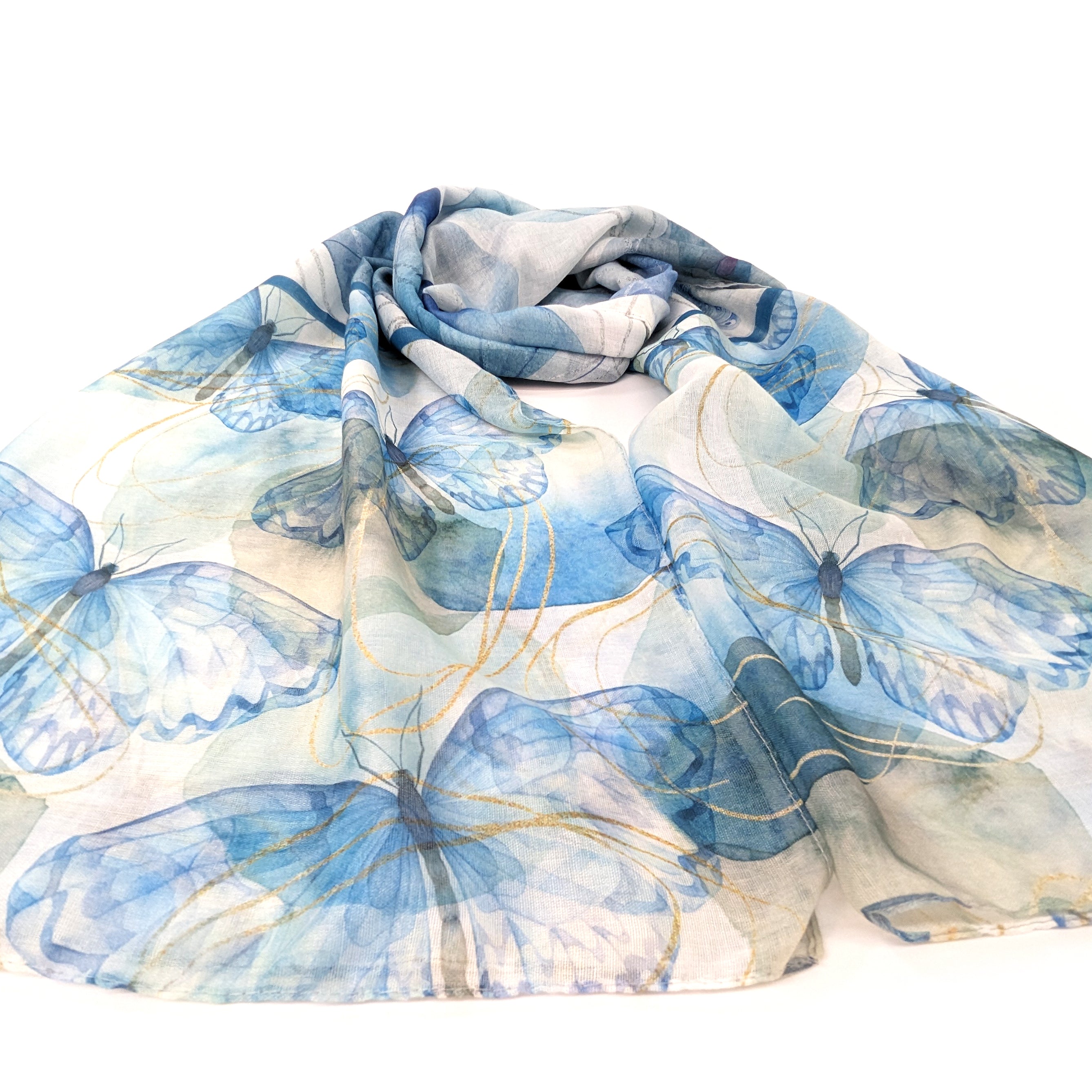 Anima Butterfly Scarf -  Sky Blue (50x180cm)