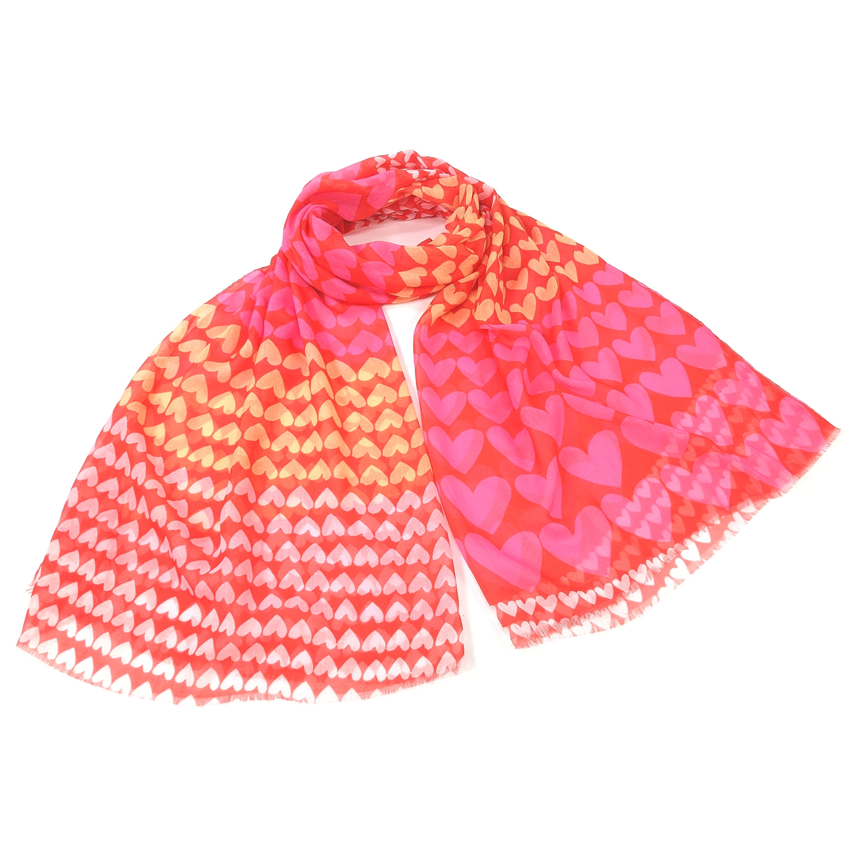 Hestia - Gradient Heart Scarf -Primrose Pink (50x180cm)