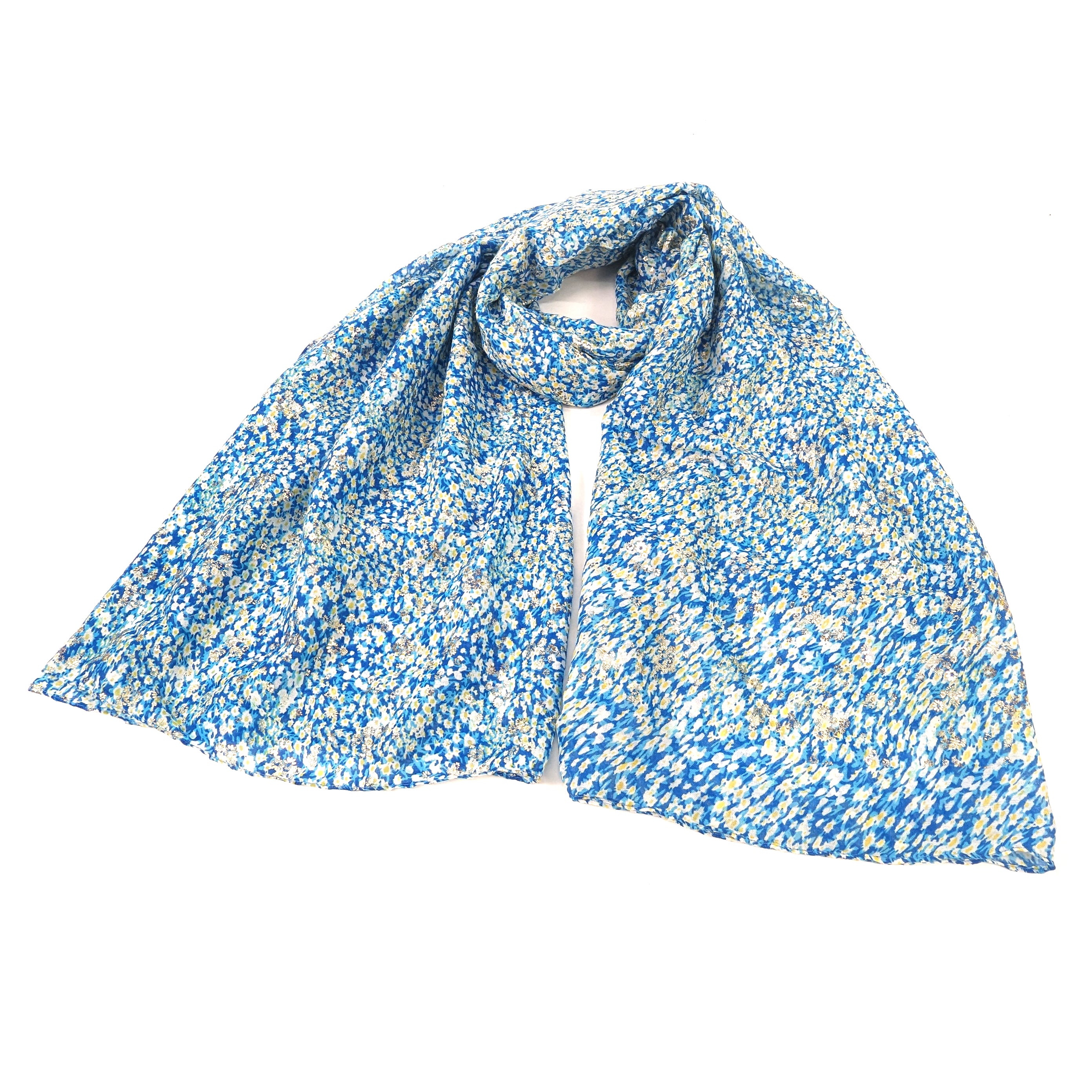 Belides - Daisy Sparkle Scarf - Bright Blue (42x180cm)