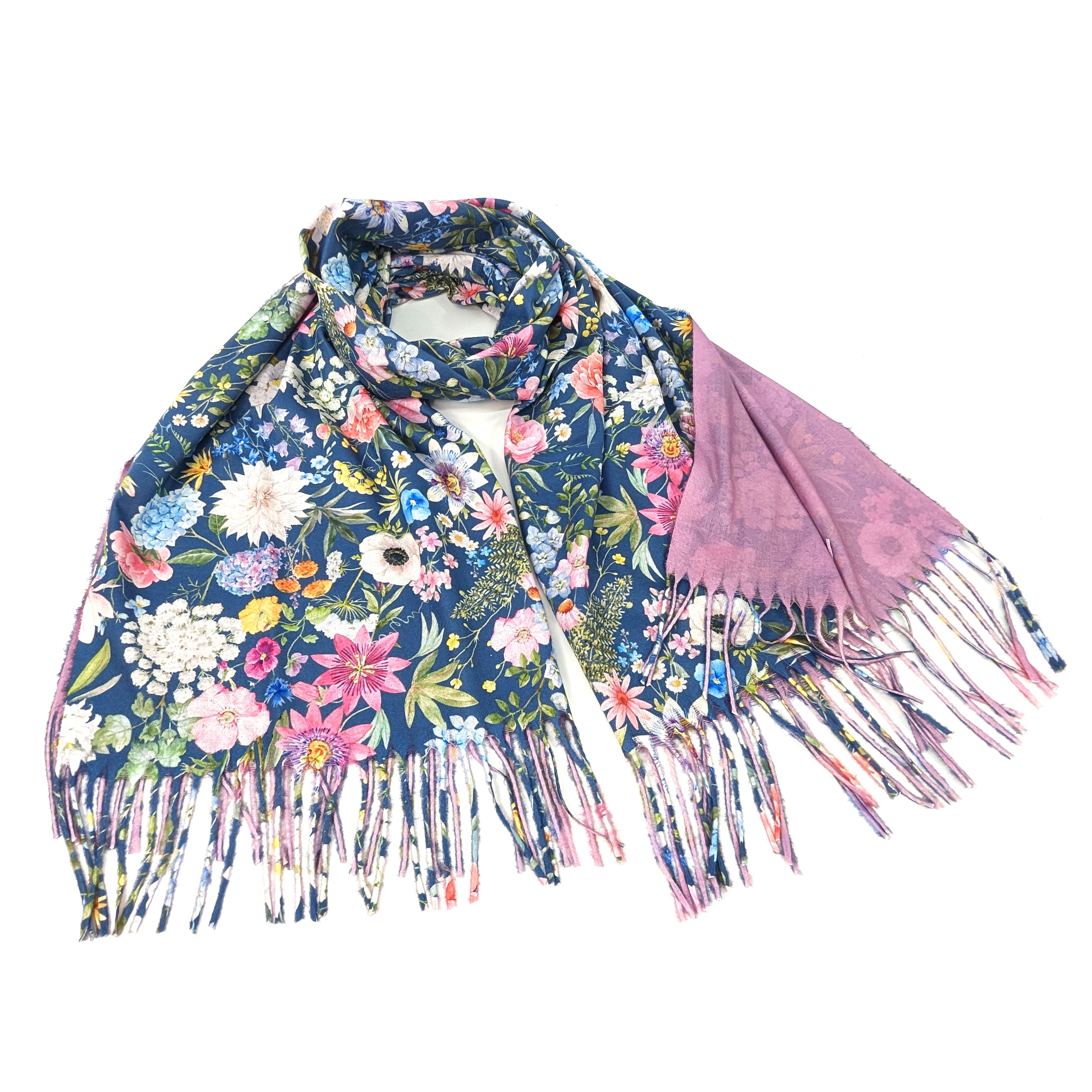 Navy Spring Pashmina Style Scarf - Exclusive Design (70x180cm)