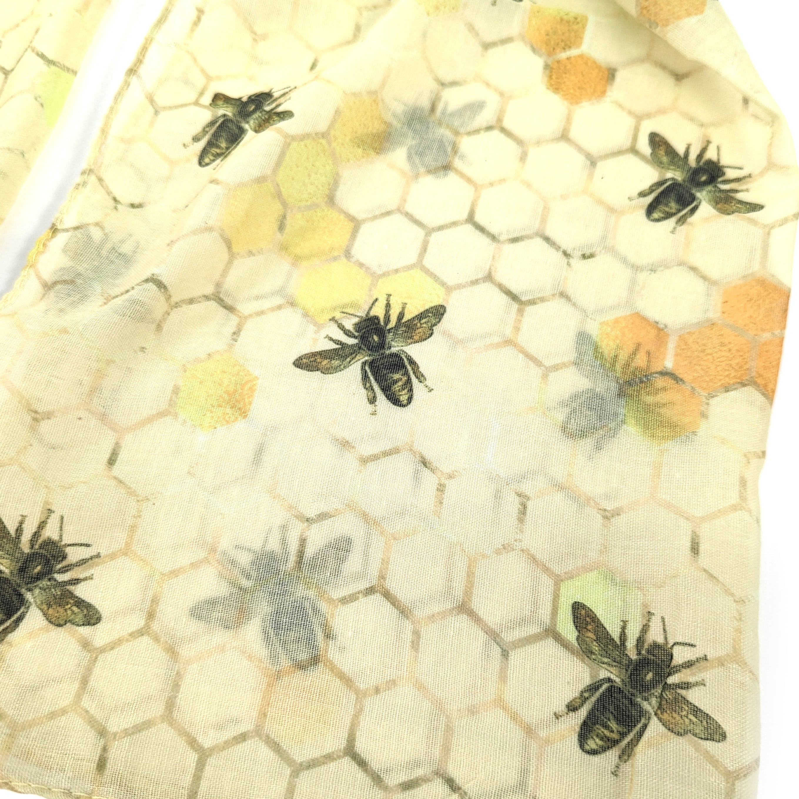 Bee & Honeycomb Scarf - Exclusive Design (50x180cm)