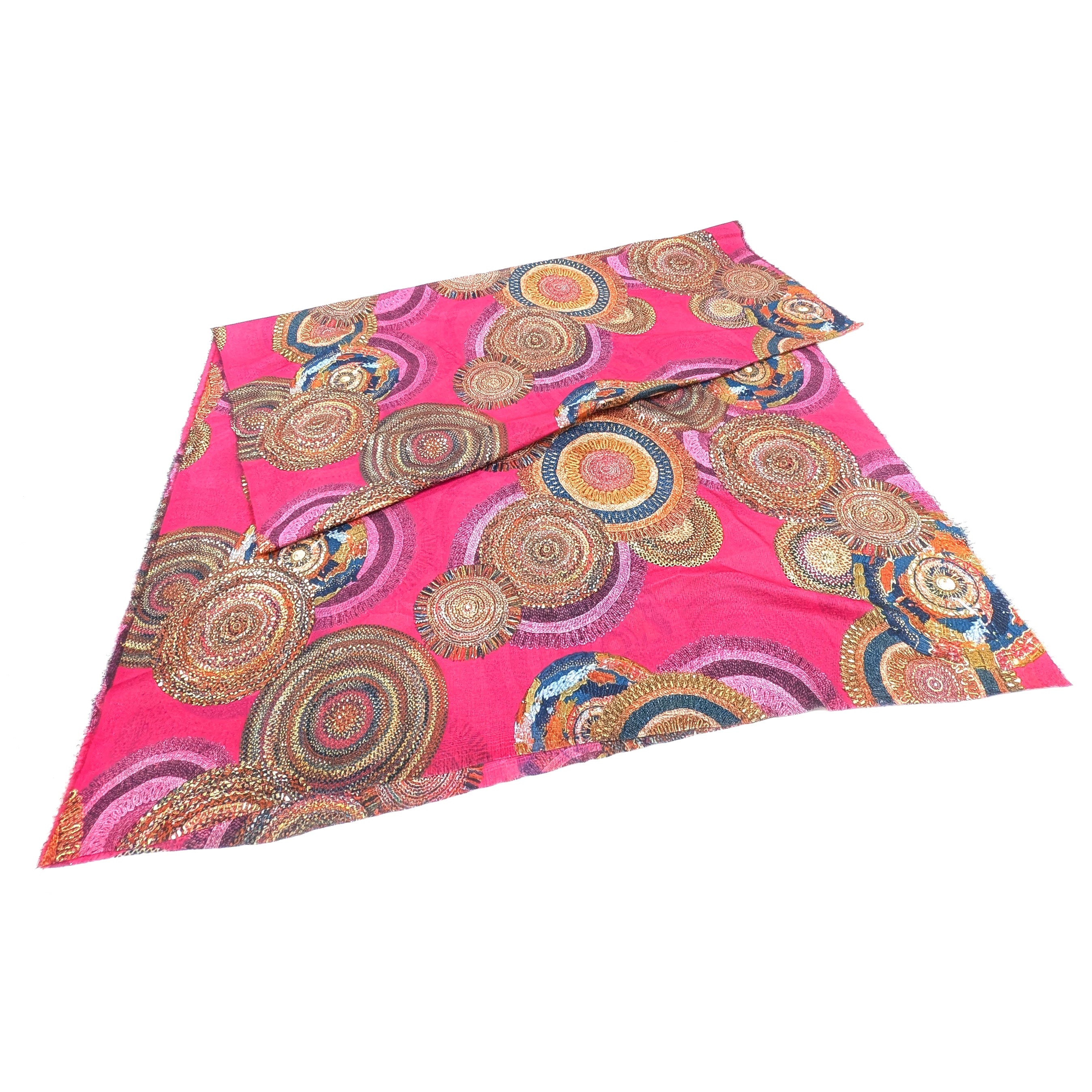 Sofia - Foil Circles Scarf (70x180cm) - Pink