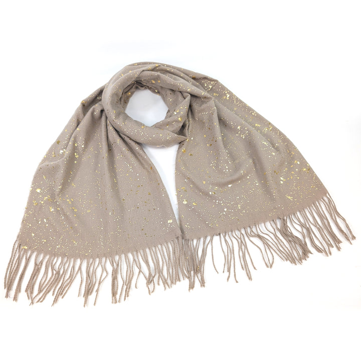 Byala - Splatters of Sparkle Pashmina (70x180cm) - Oatmeal