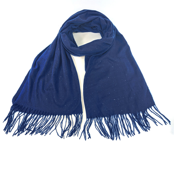 Sparkly Petra Pashmina Scarf (70x180cm) - Navy Blue