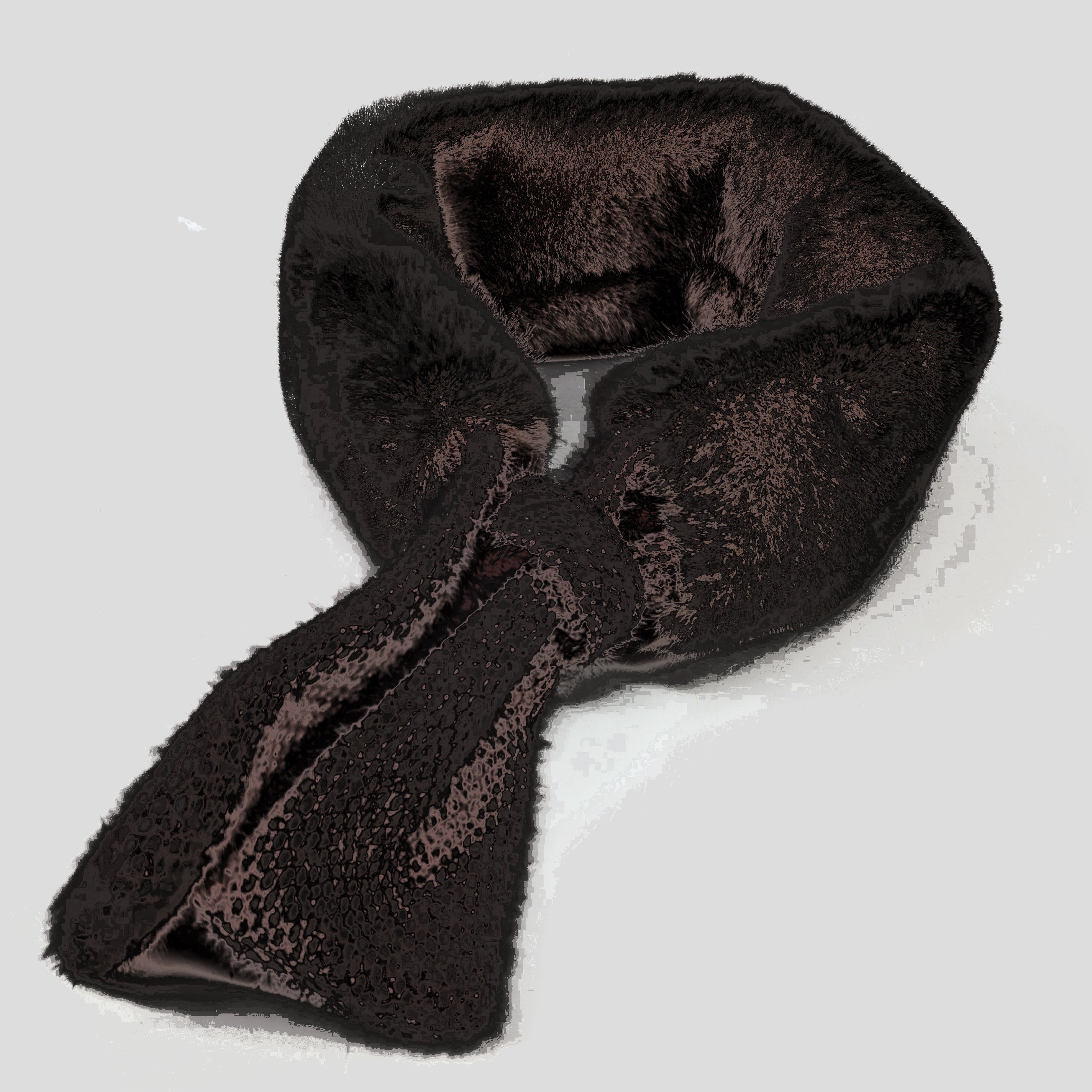 Bela Bela - Faux Fur Collar/Scarf with Mottled Tie - Black