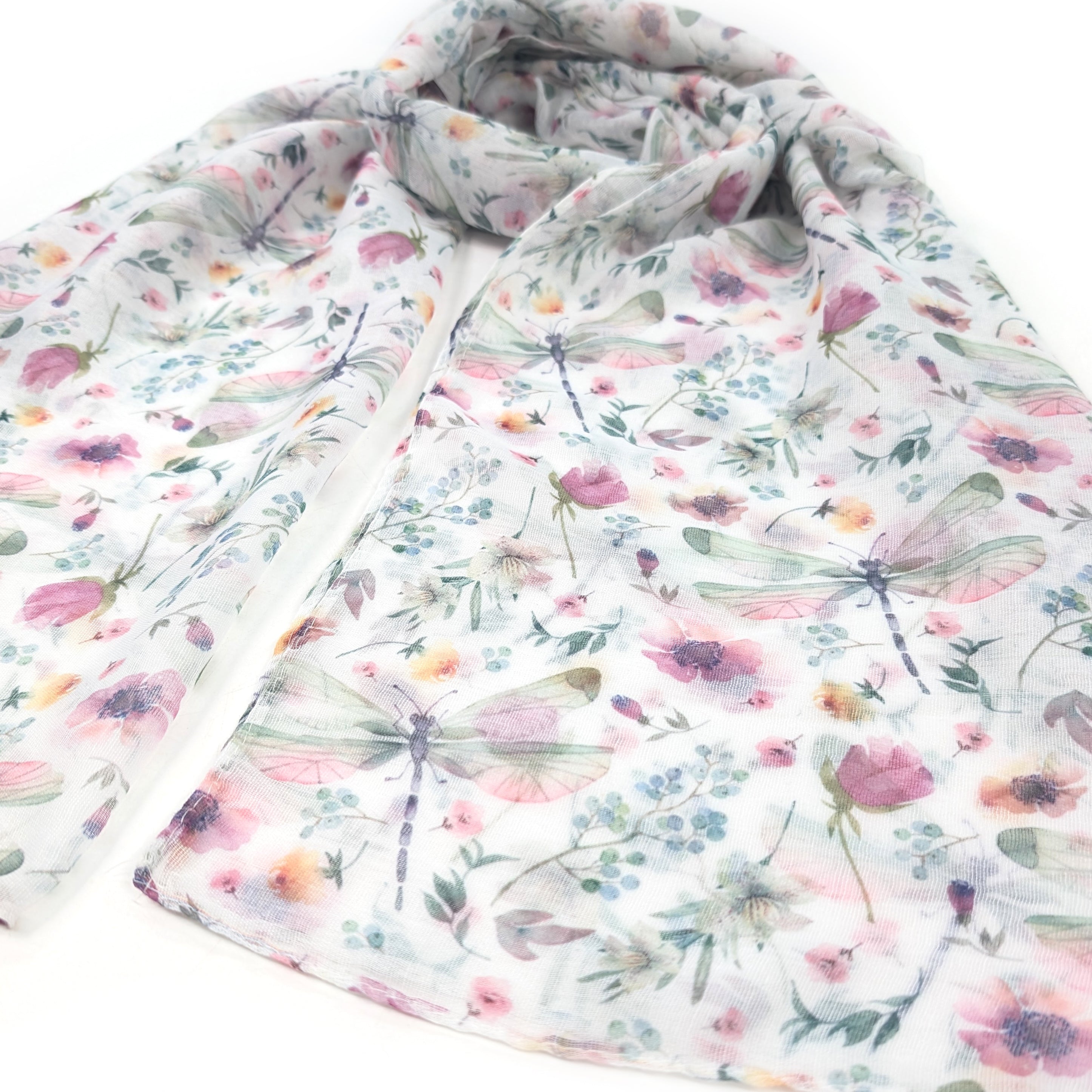 Pastel Dragonfly Scarf (50x180cm) - Exclusive Design