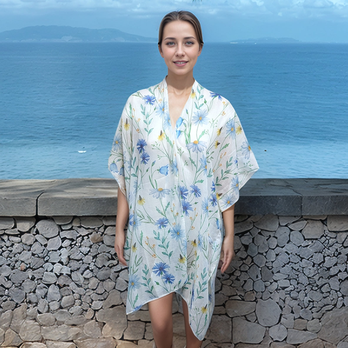 Blue Cornflower Kaftan (90x180cm) - Exclusive Design