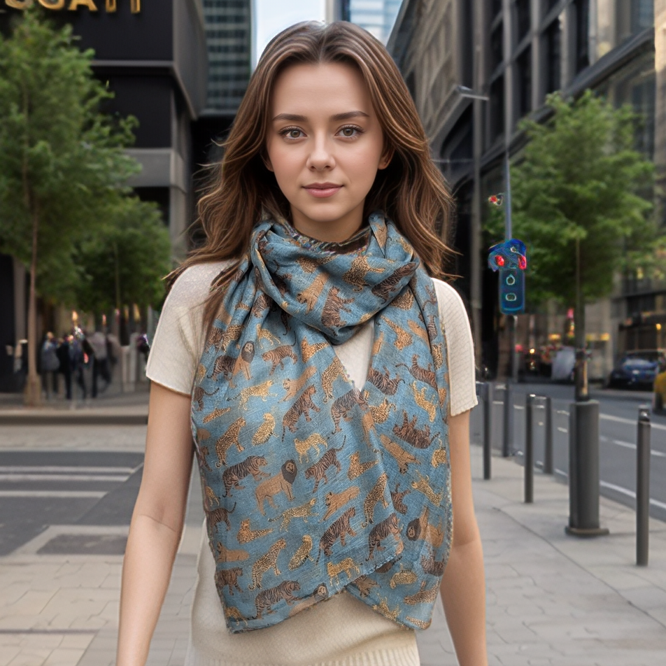 Wild Cats Scarf (50x180cm) - Exclusive Design