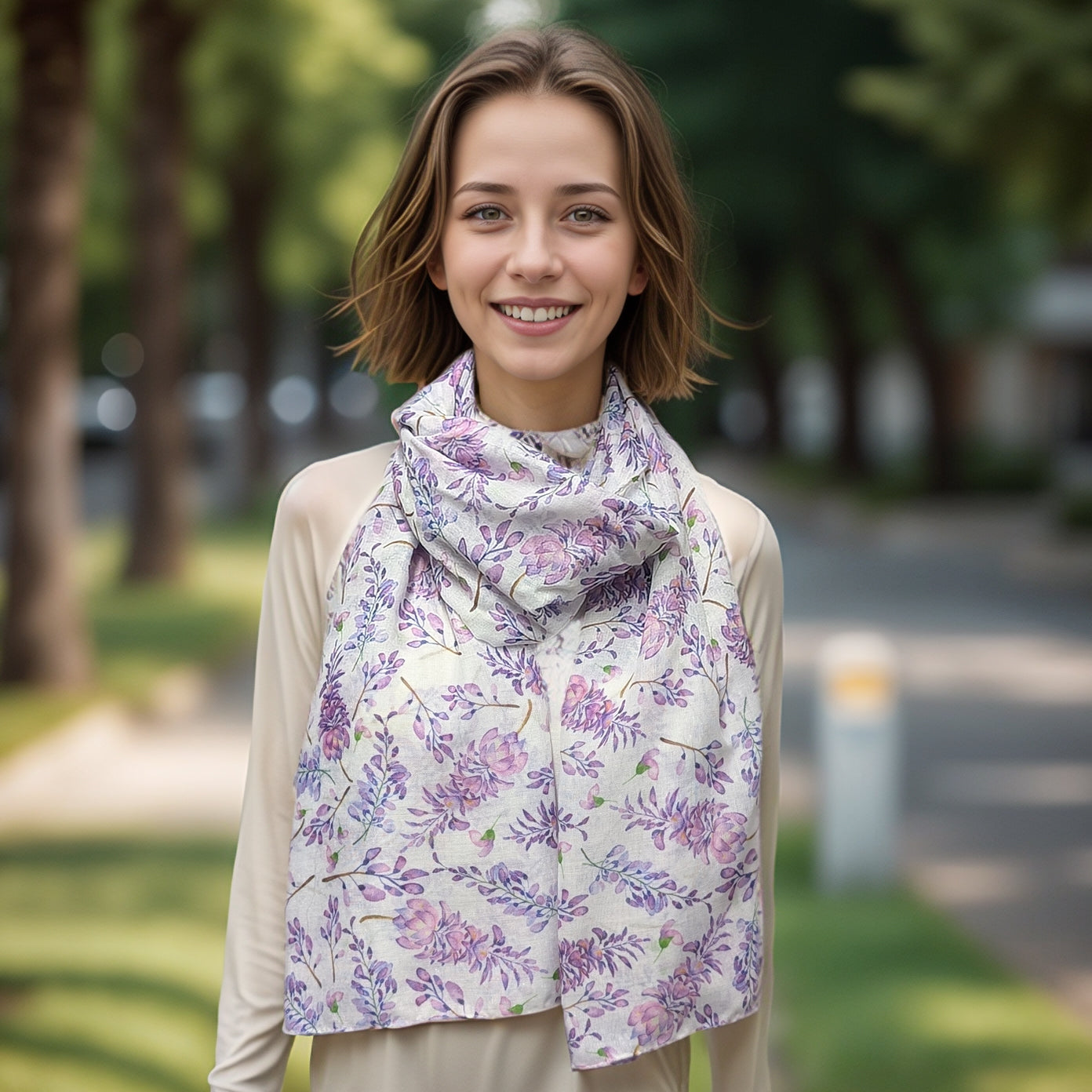 Wisteria Scarf (50x180cm) - Exclusive Design