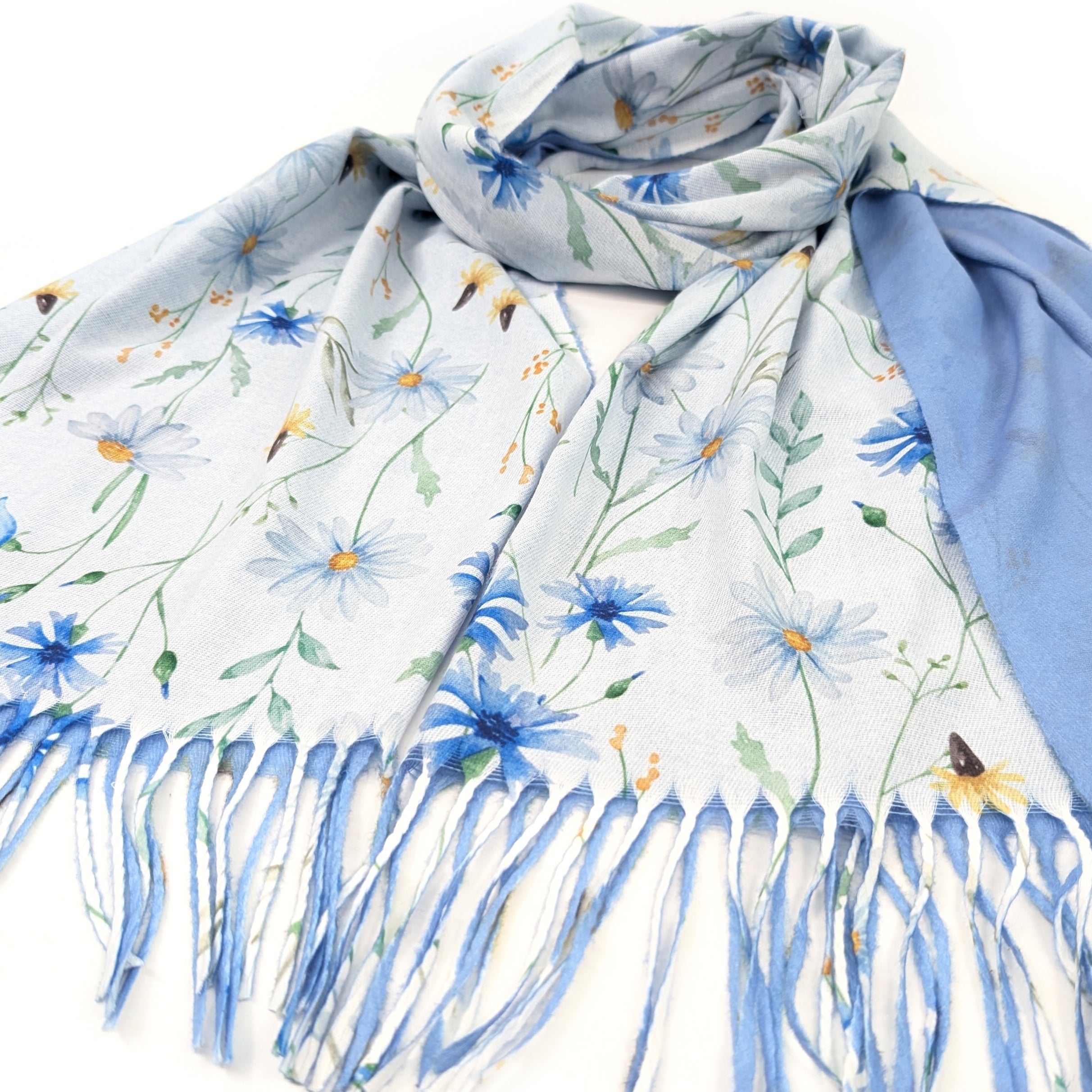 Blue Cornflower Pashmina (70x180cm) - Exclusive Design