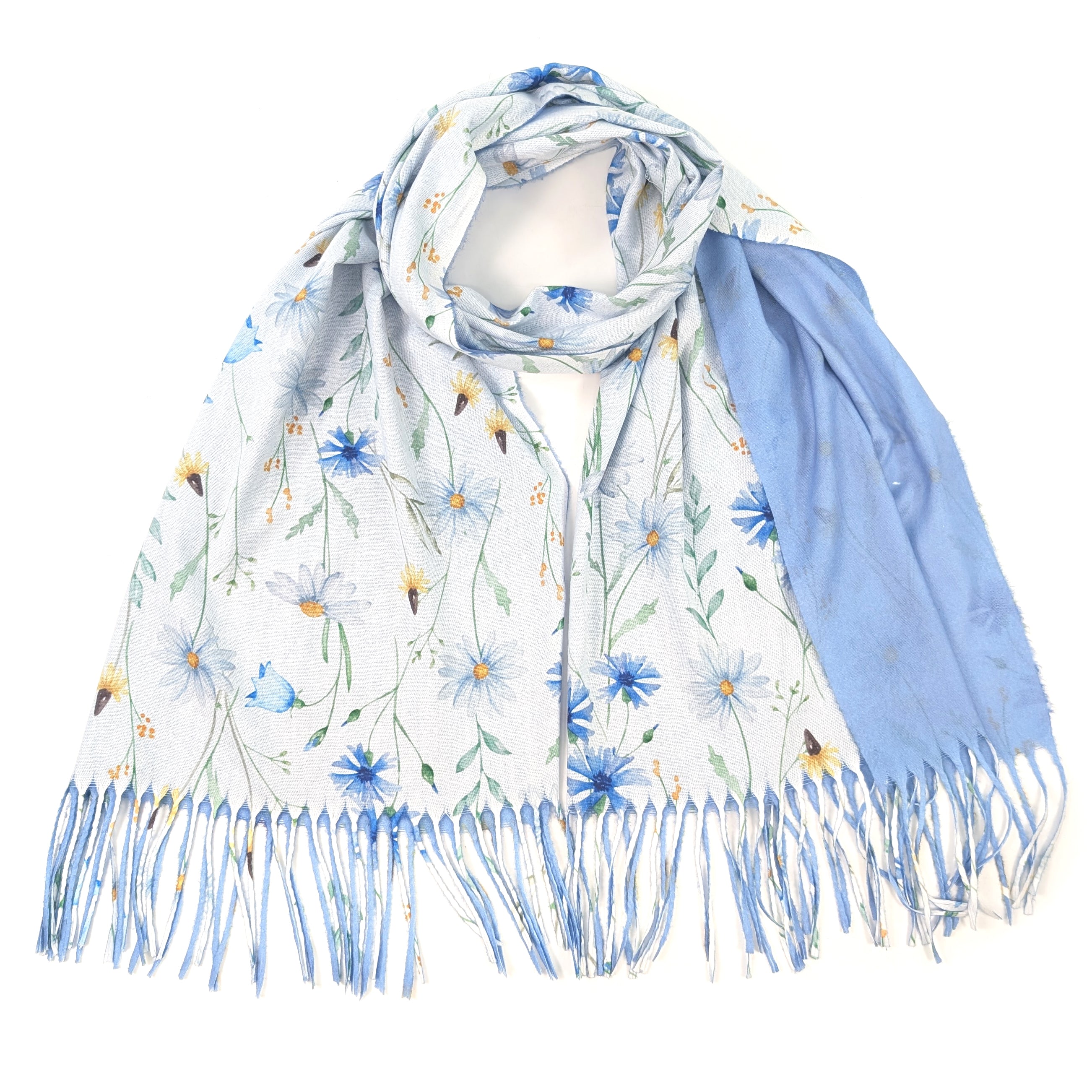 Blue Cornflower Pashmina (70x180cm) - Exclusive Design