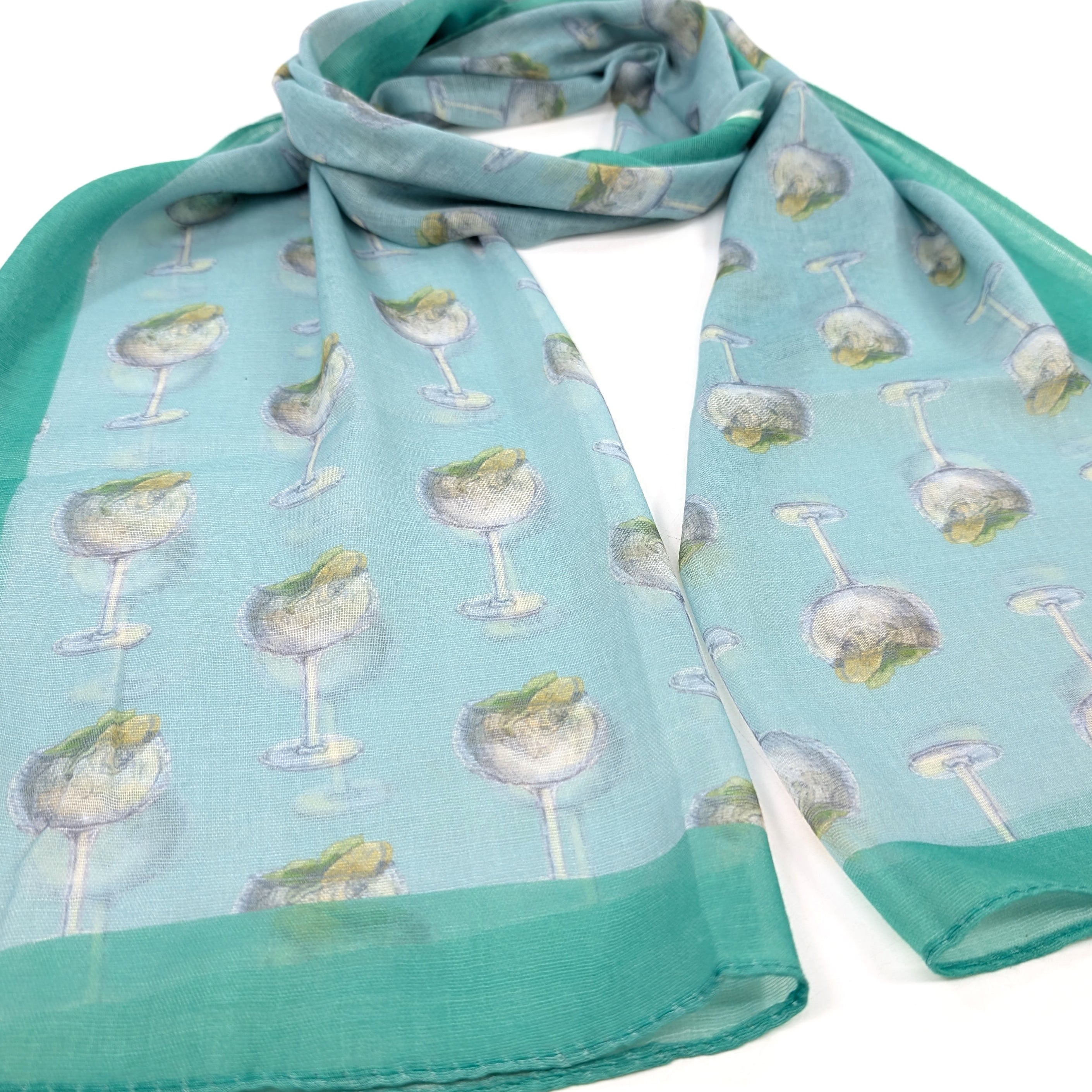 Green Gin & Tonic Scarf (50x180cm) - Exclusive Design