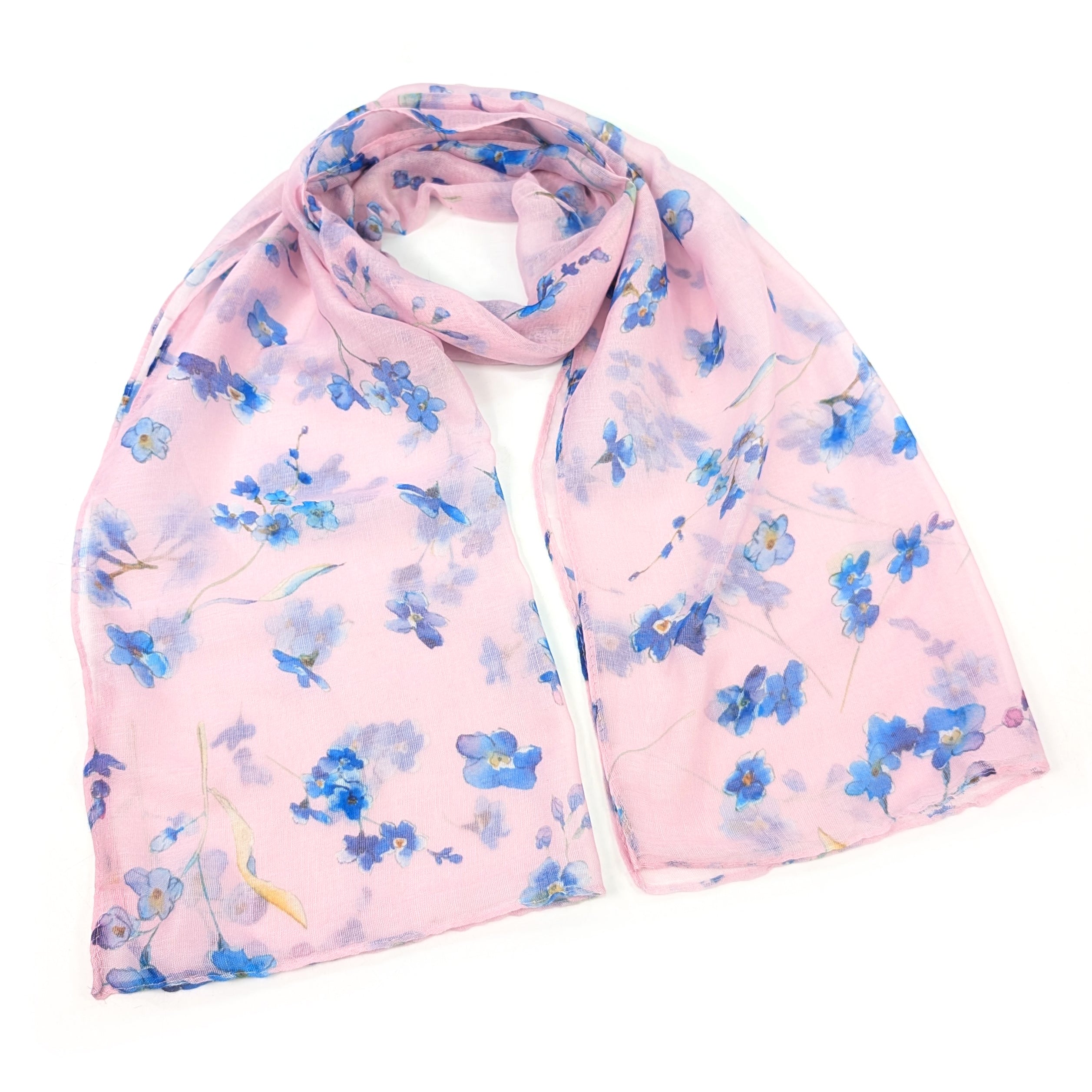 Pink Forget-Me-Not Scarf (50x180cm) - Exclusive Design