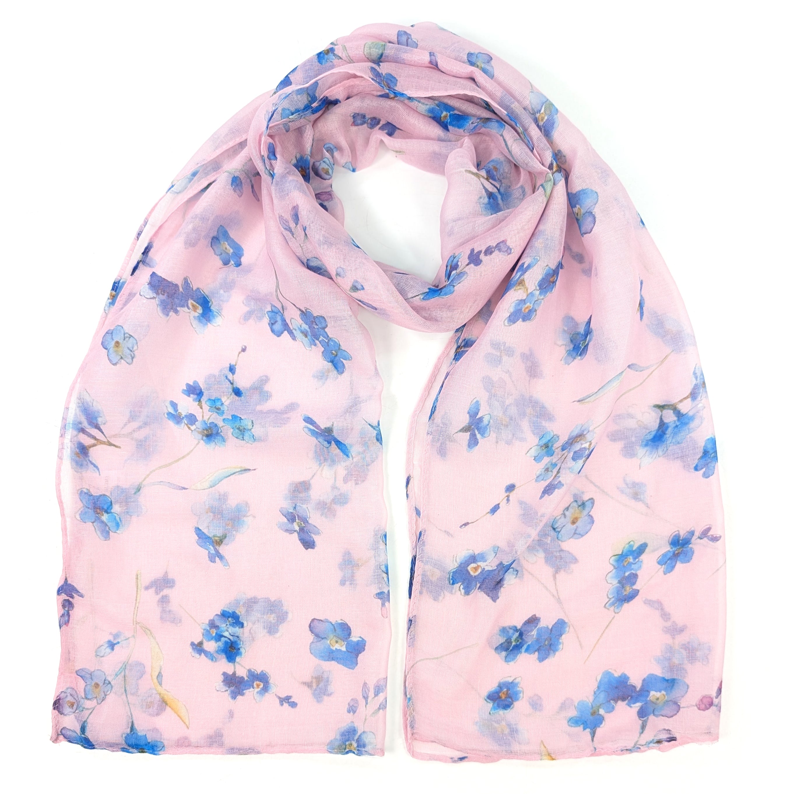 Pink Forget-Me-Not Scarf (50x180cm) - Exclusive Design