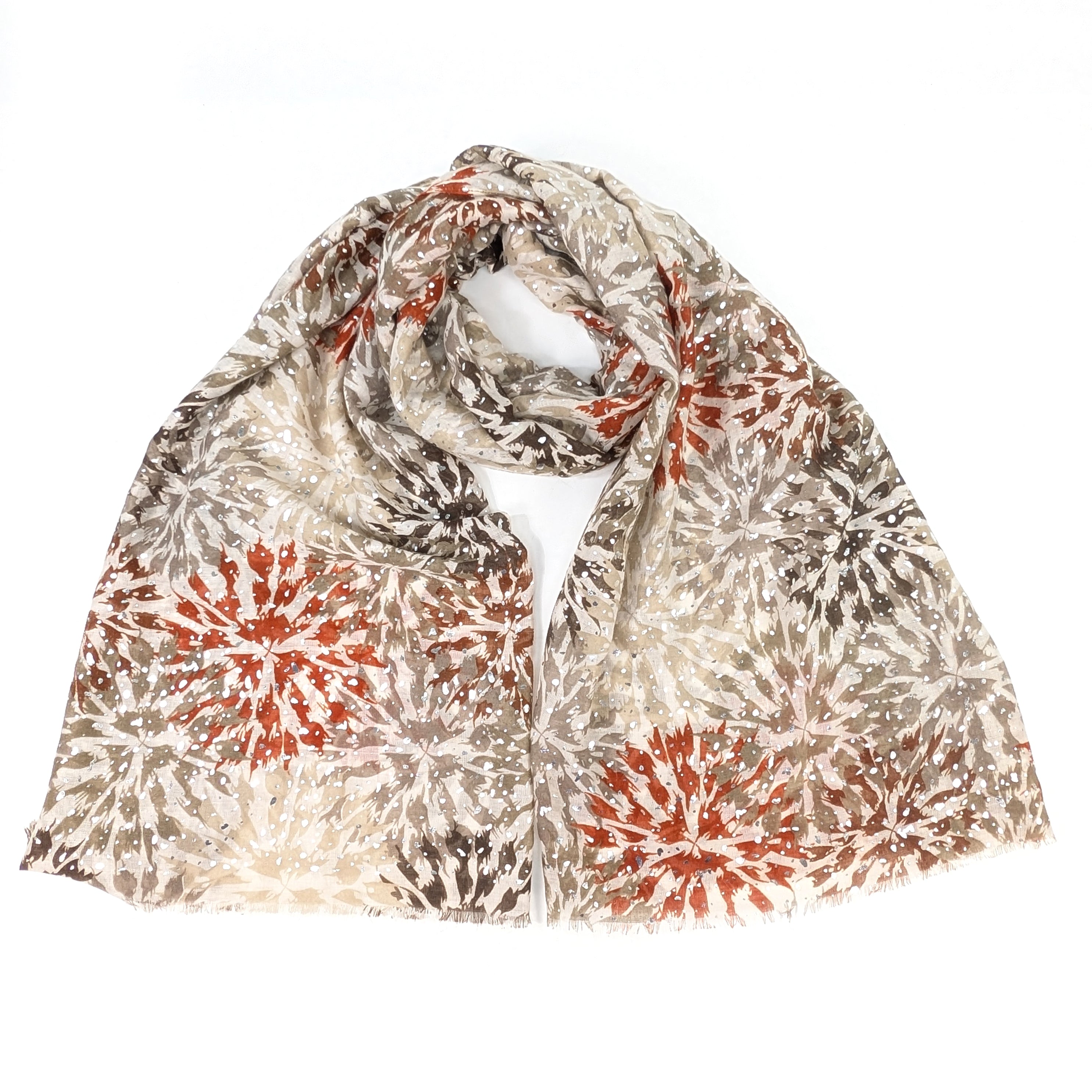 Flower Burst Scarf (90x180cm) - Natural