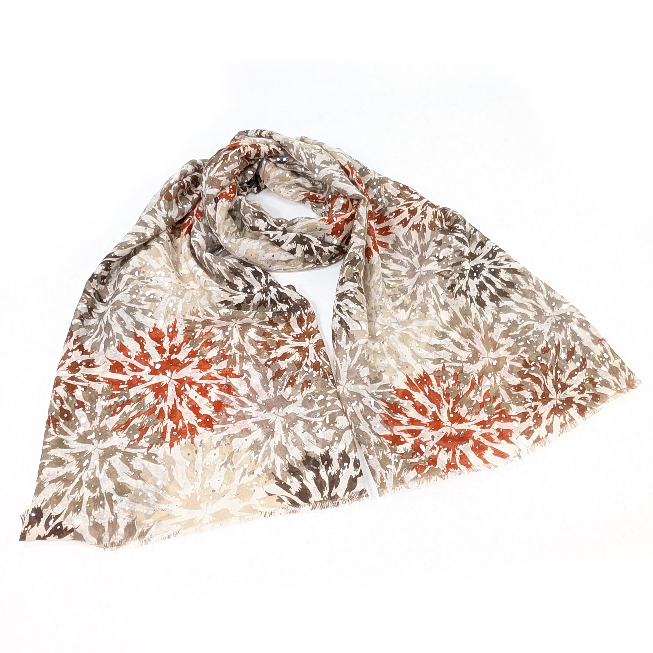 Flower Burst Scarf (90x180cm) - Natural