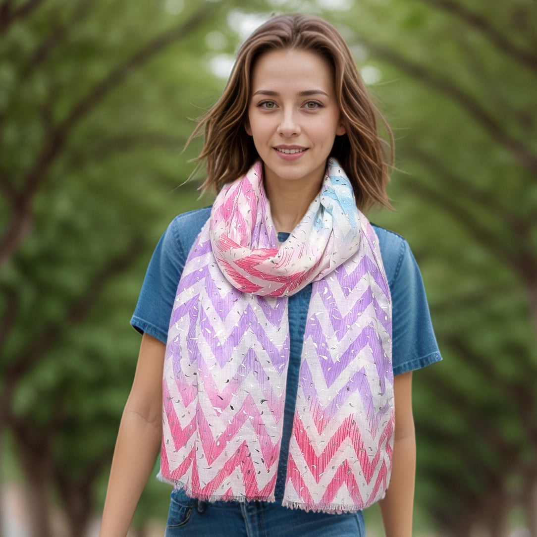 ZigZag Sprinkles Scarf (70x180cm) - Strawberry