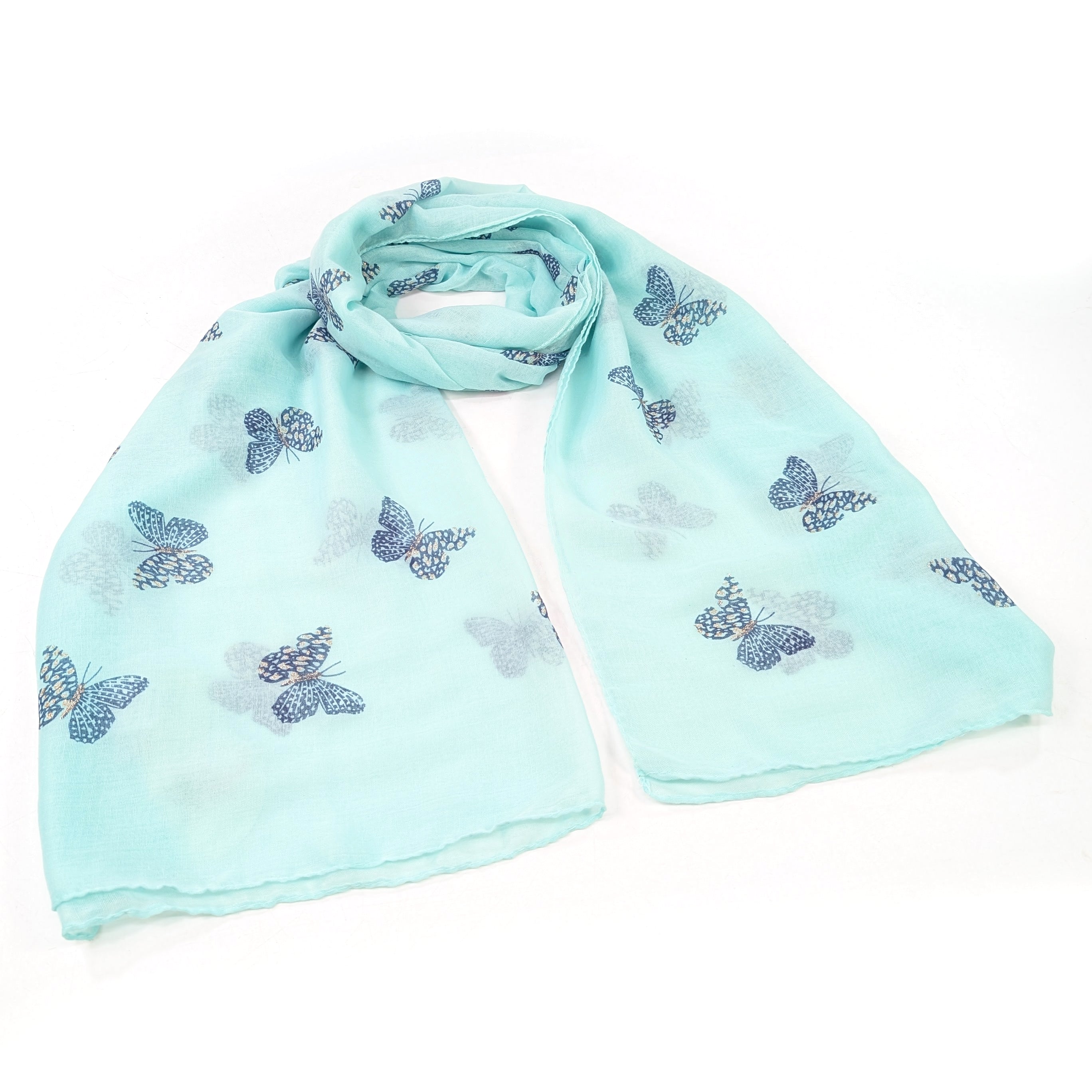 Little Remo - Glitter Butterfly Scarf (70x180cm) - Turquoise