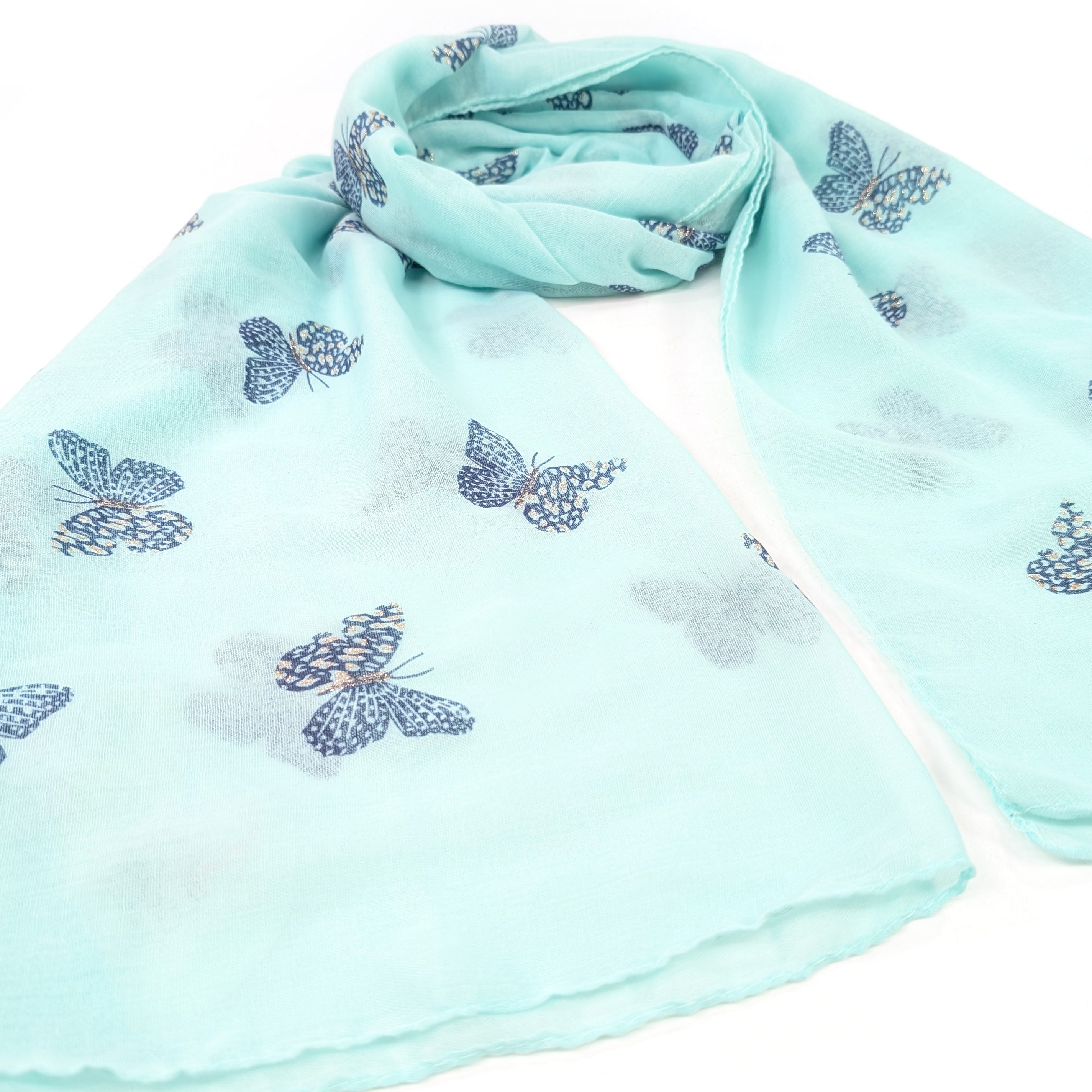 Little Remo - Glitter Butterfly Scarf (70x180cm) - Turquoise