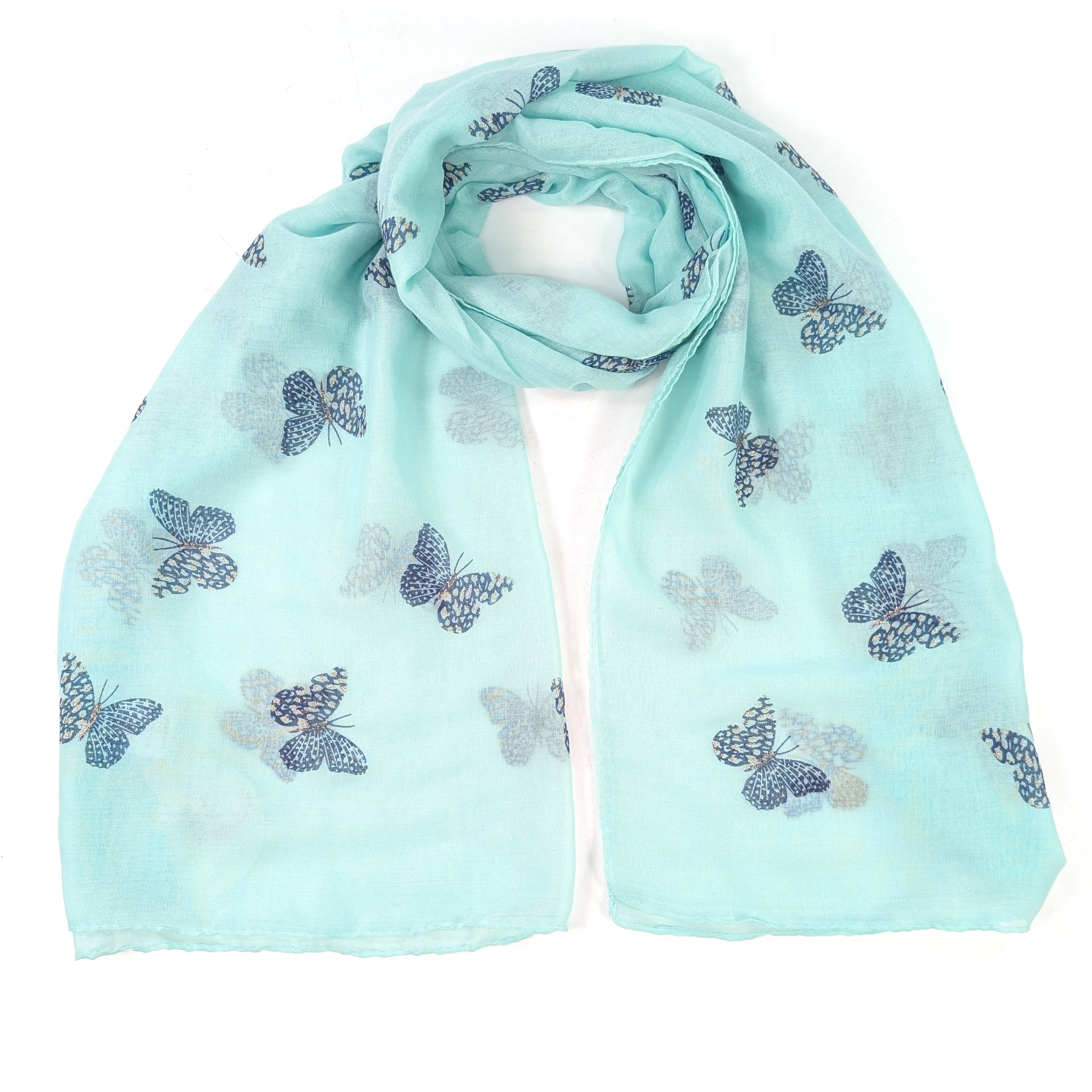 Little Remo - Glitter Butterfly Scarf (70x180cm) - Turquoise