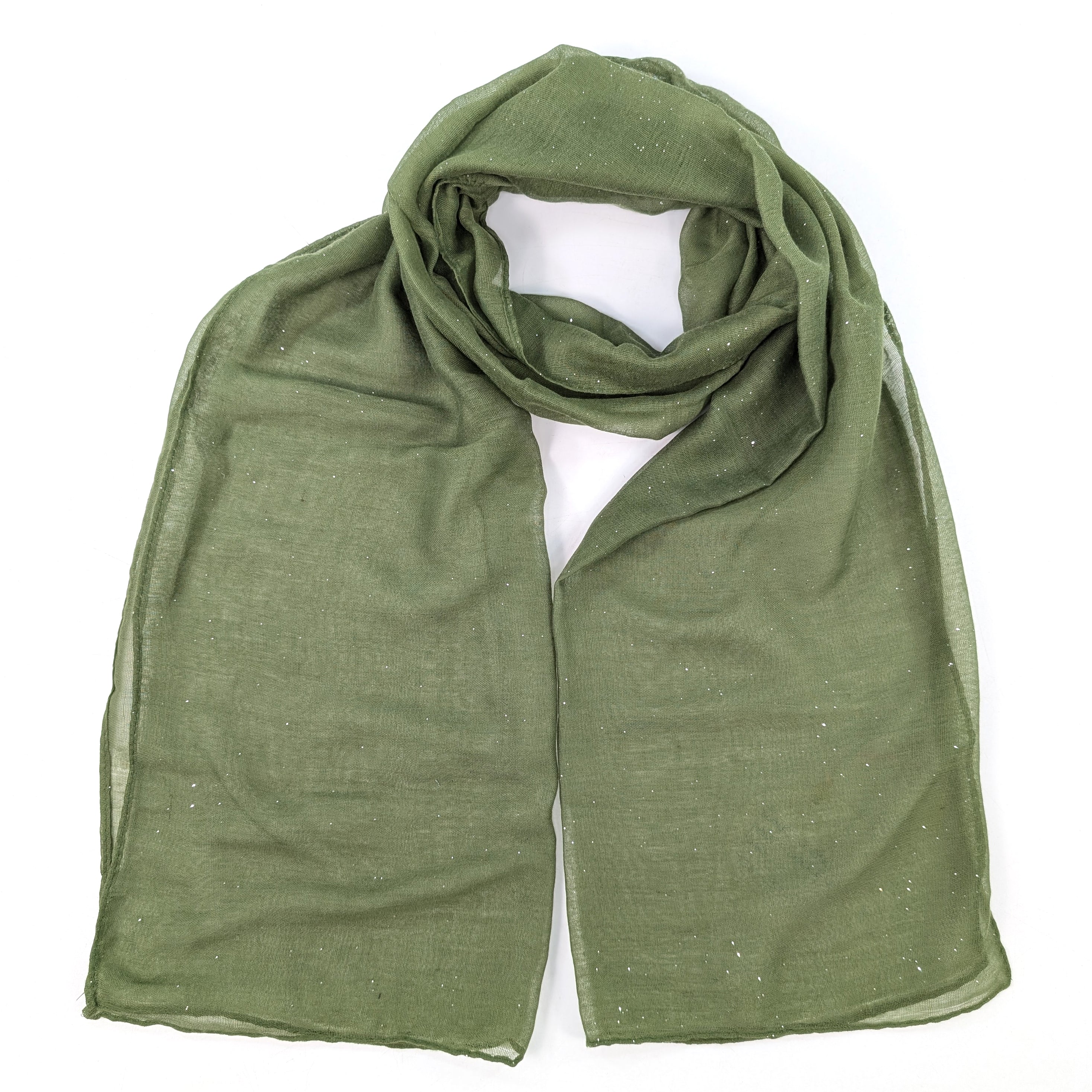 Viano - Sparkle Scarf -  Khaki Green  (50x80cm)