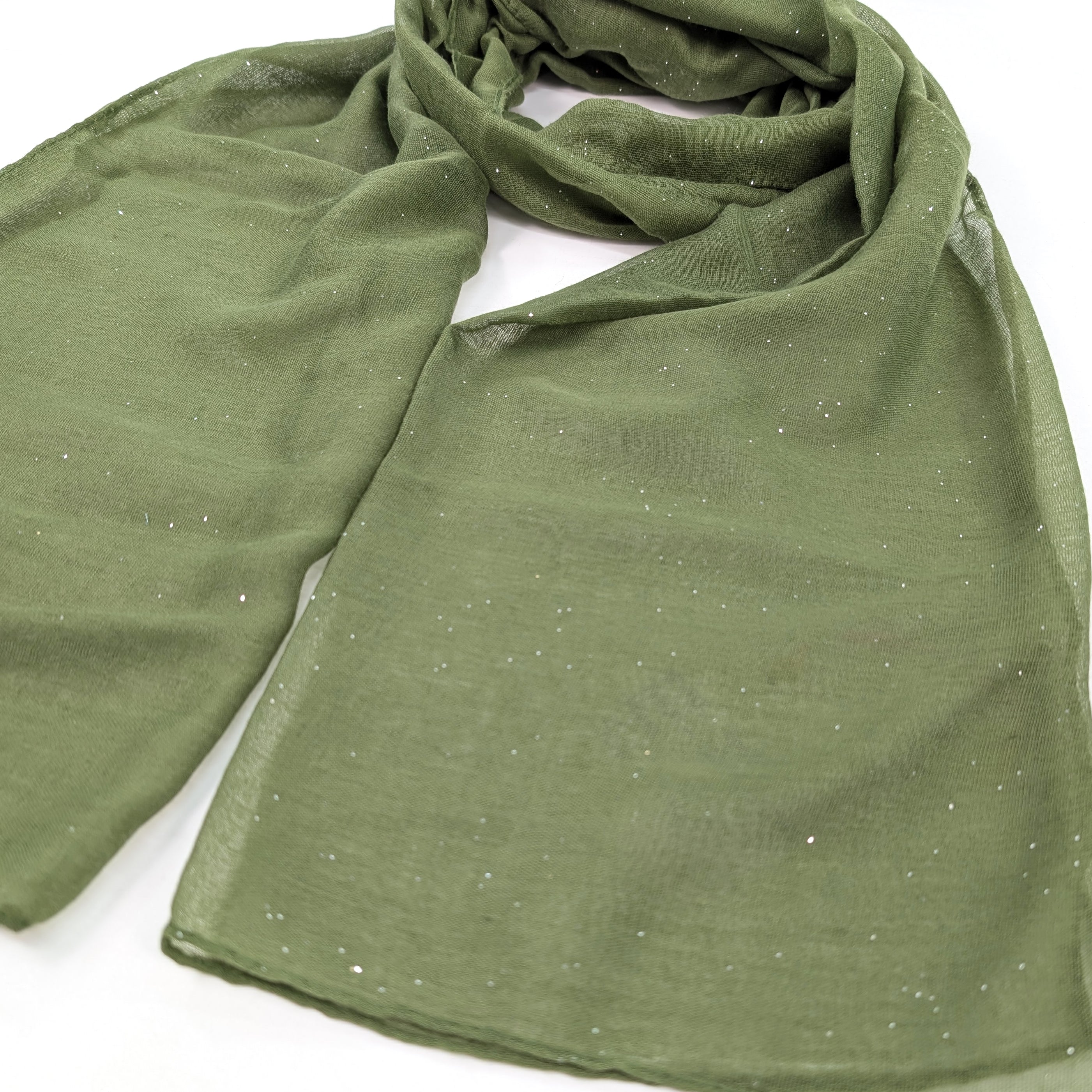 Viano - Sparkle Scarf -  Khaki Green  (50x80cm)