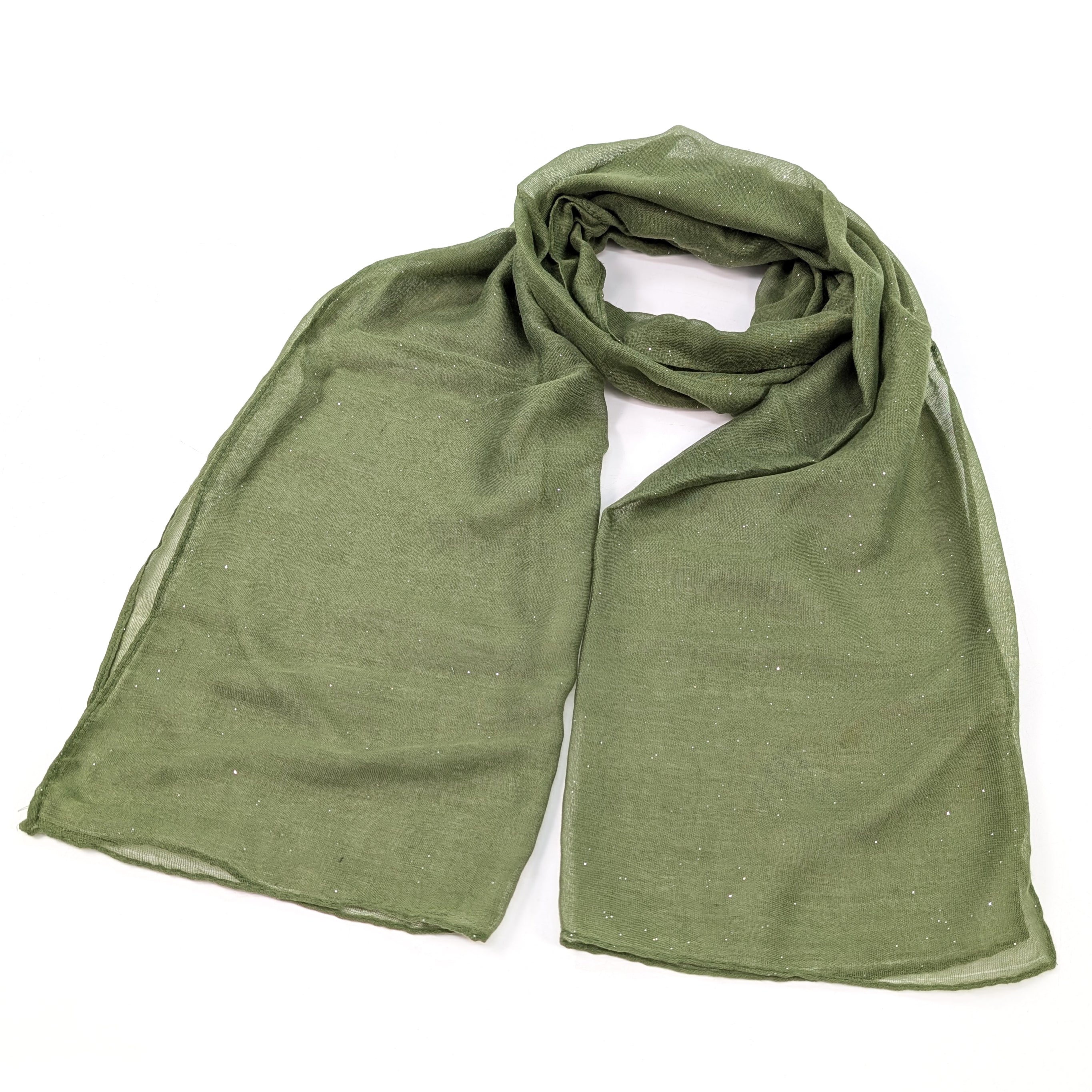 Viano - Sparkle Scarf -  Khaki Green  (50x80cm)