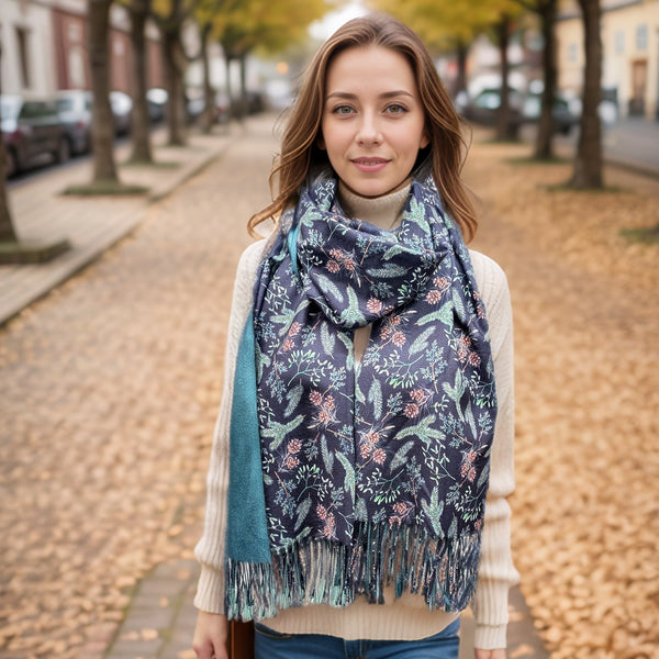 Fir Cone Pashmina Style Scarf (70x180cm) - Exclusive Design