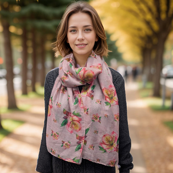Hellebore Scarf (70x180cm) - Pink - Exclusive Design