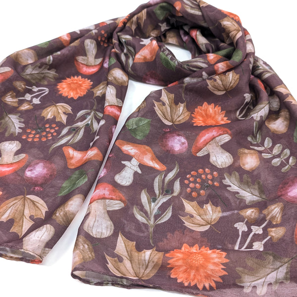 Aubergine Mushroom Scarf (70x180cm) - Exclusive Design