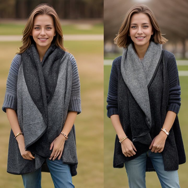 Sleeveless Reversible Jacket - Black/Grey (One Size)
