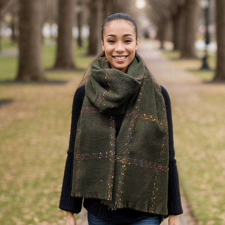 Pantai - Spotty Boxy Thick Scarf (60x180cm) - Racing Green