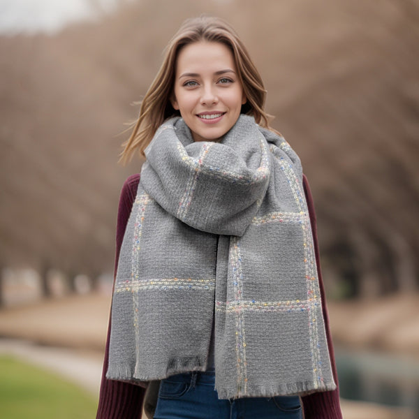 Pantai - Spotty Boxy Thick Scarf (60x180cm) - Dove Grey