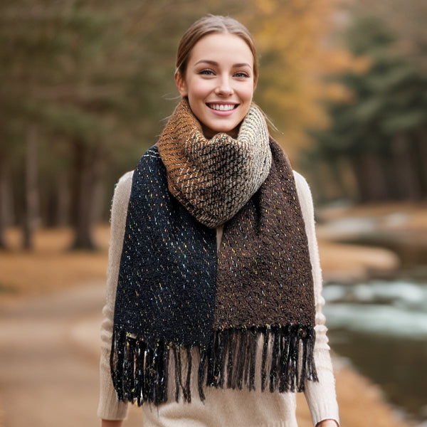 Sabe - Speckled Thick Scarf (60x180cm) - Neutrals