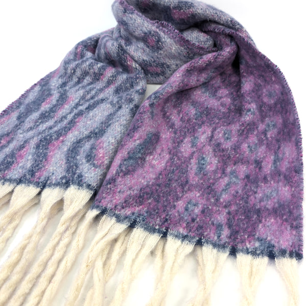 Alila - Extra Thick Animal Print Scarf (40x180cm) - Purple