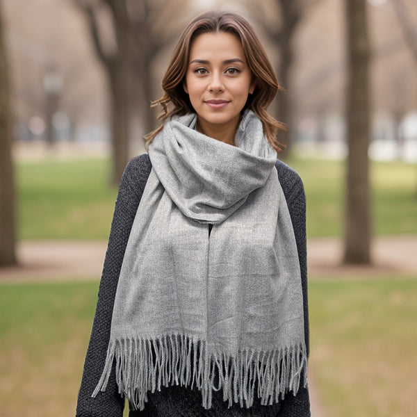 Sparkly Petra Pashmina Scarf (70x180cm) - Slate Grey