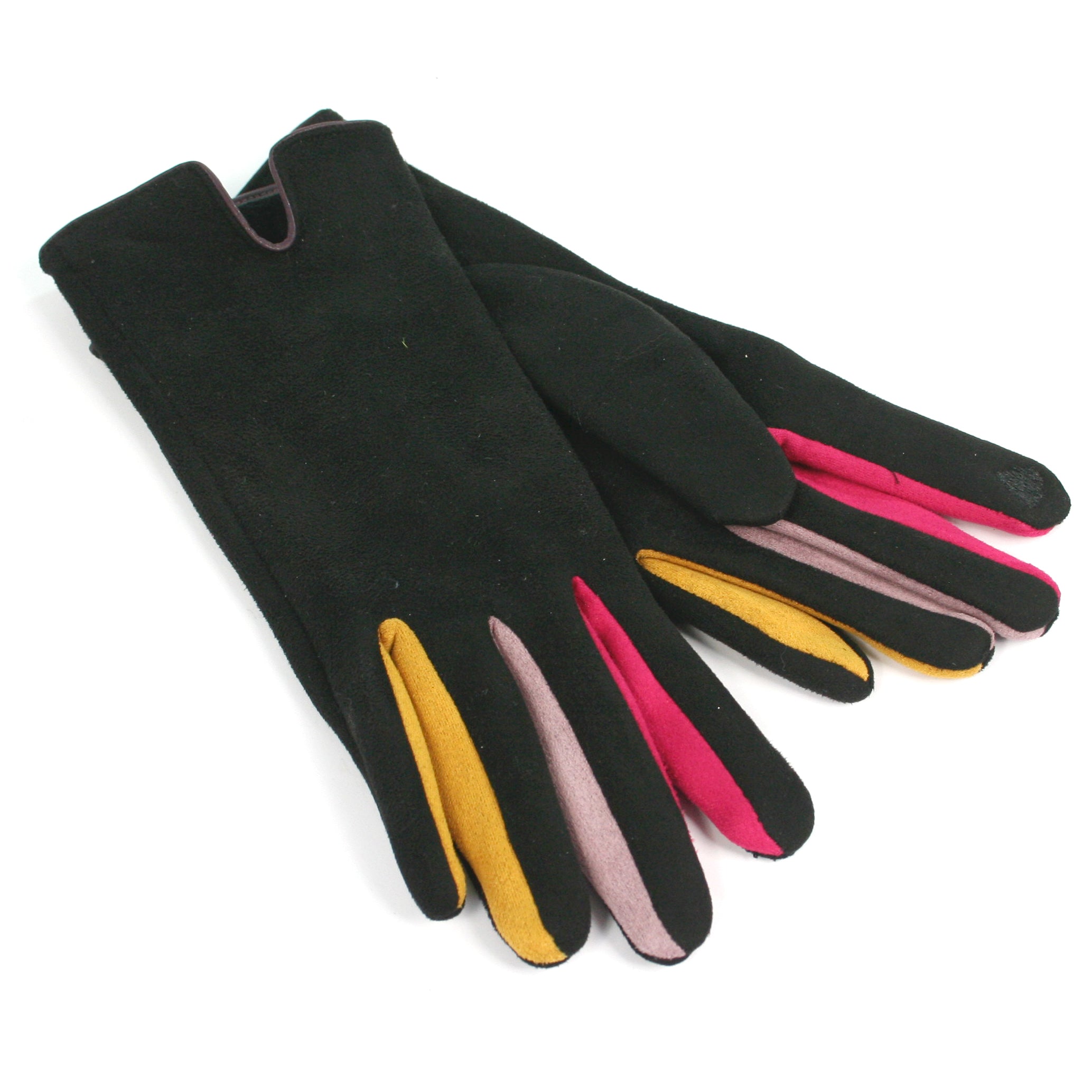 Colourful Betweeners Detail Gloves - Grey