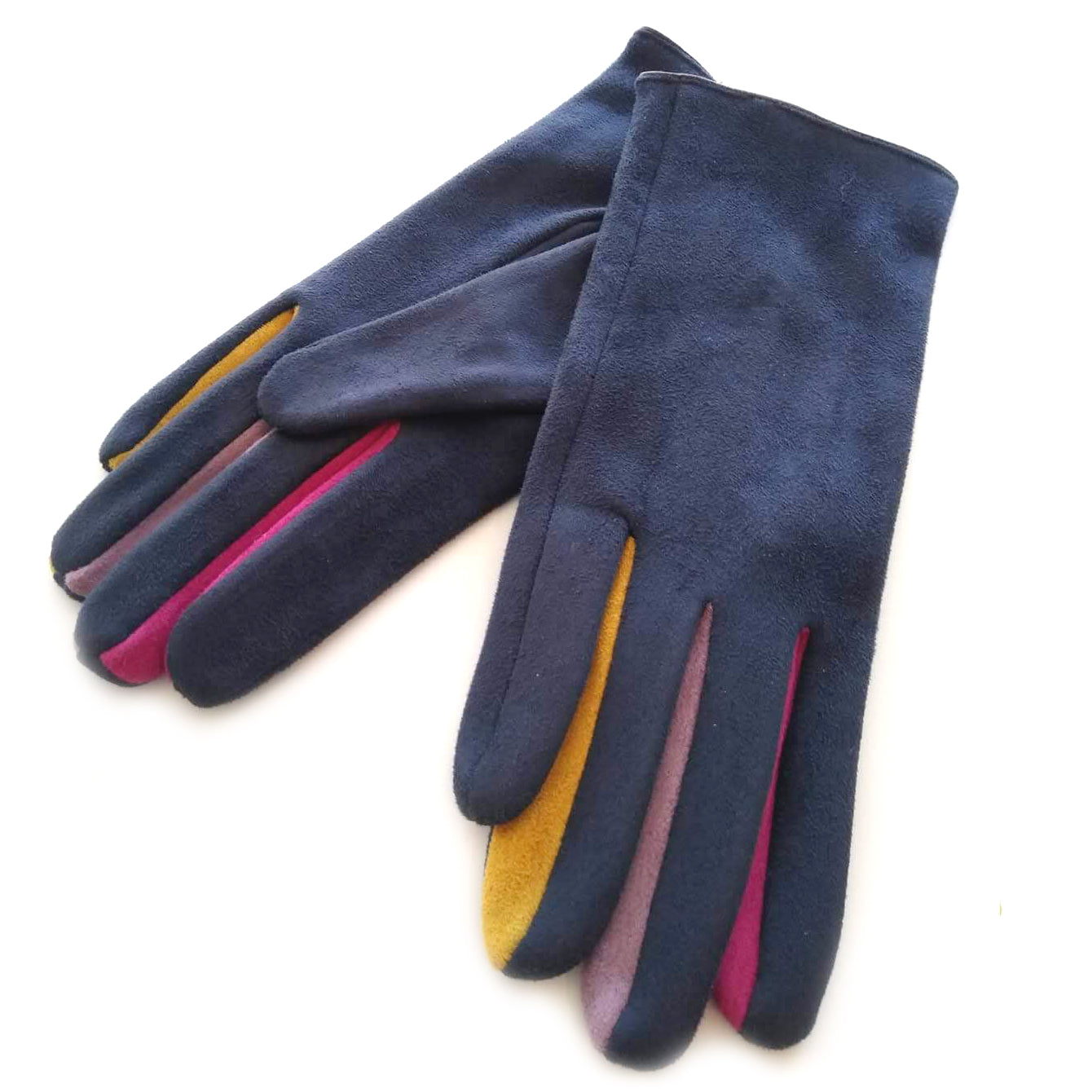 Colourful Betweeners Detail Gloves - Grey