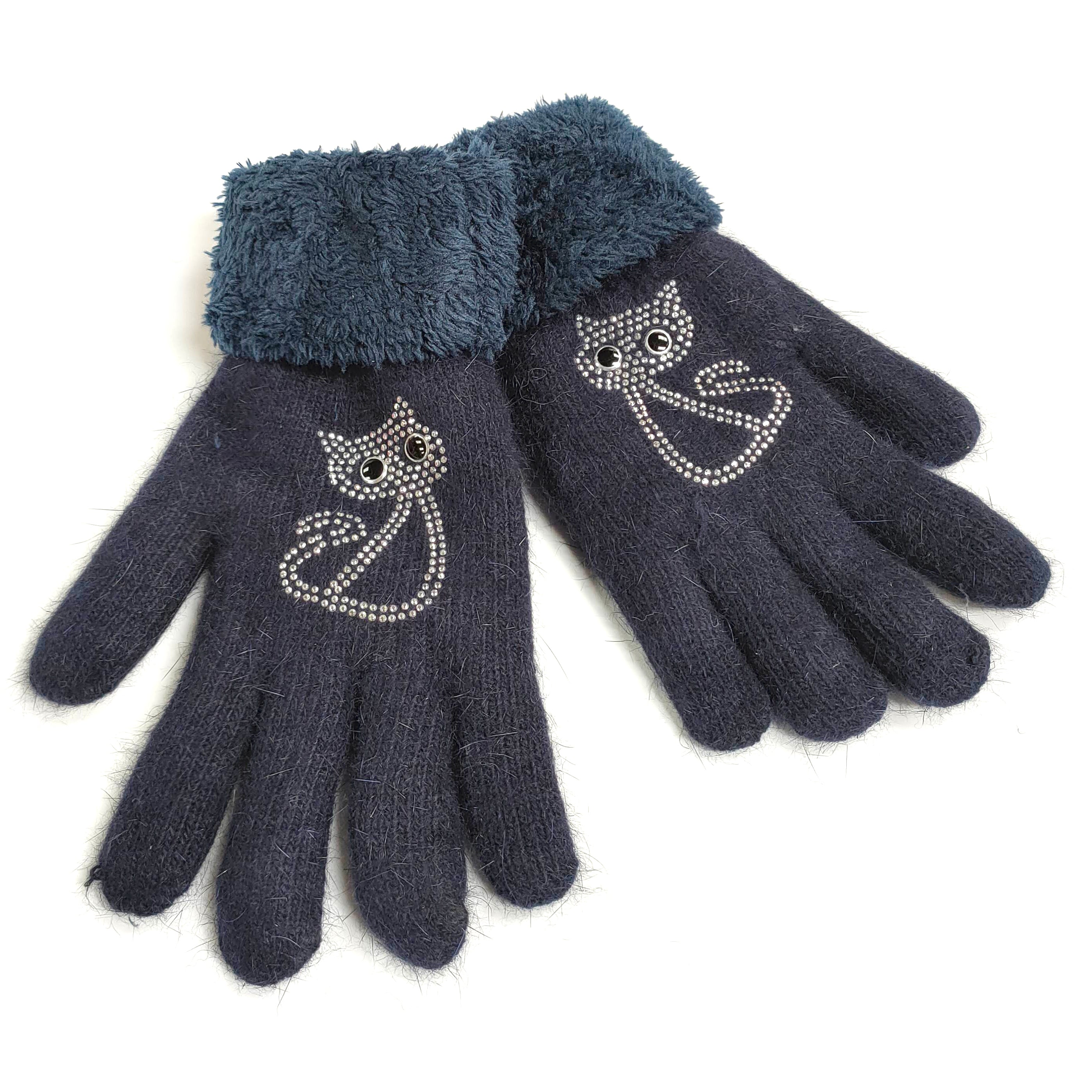 Fluffy Glove - Blue Cat