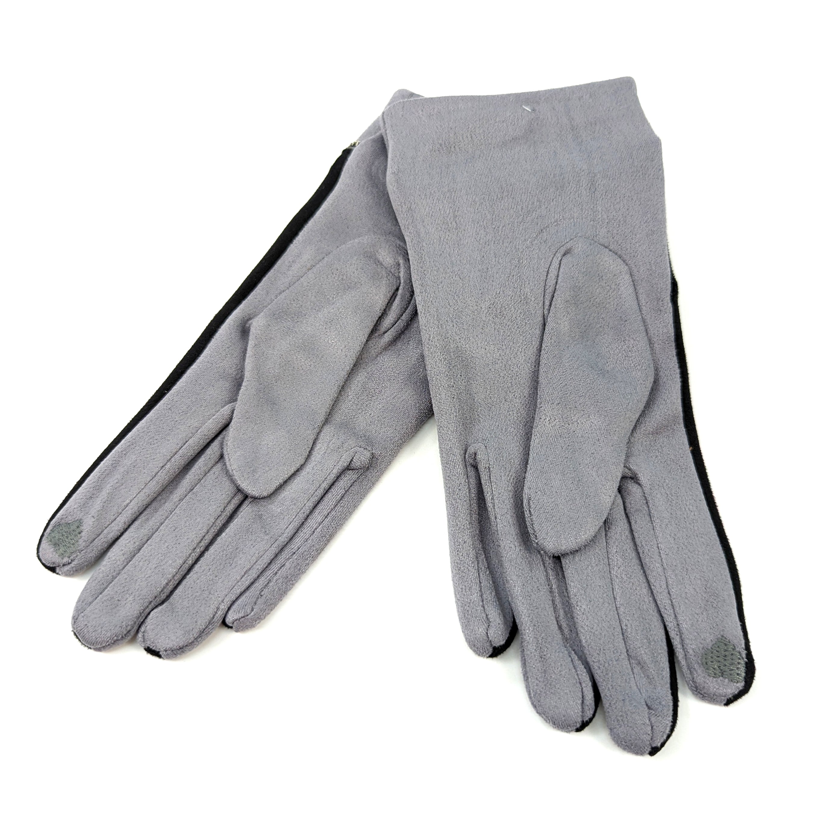 Zip Detail Gloves - Grey