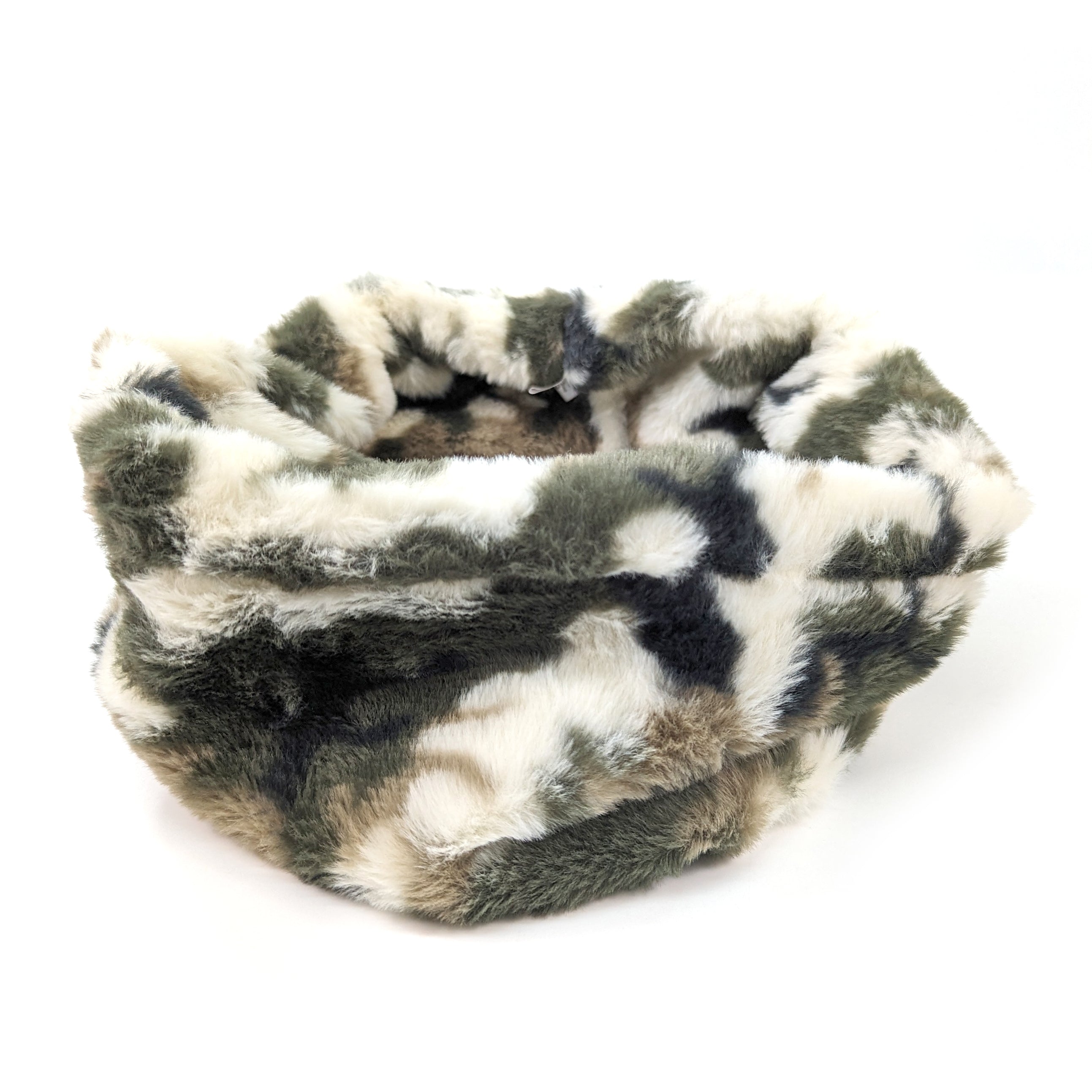 Faux Fur Snood - Khaki Camo