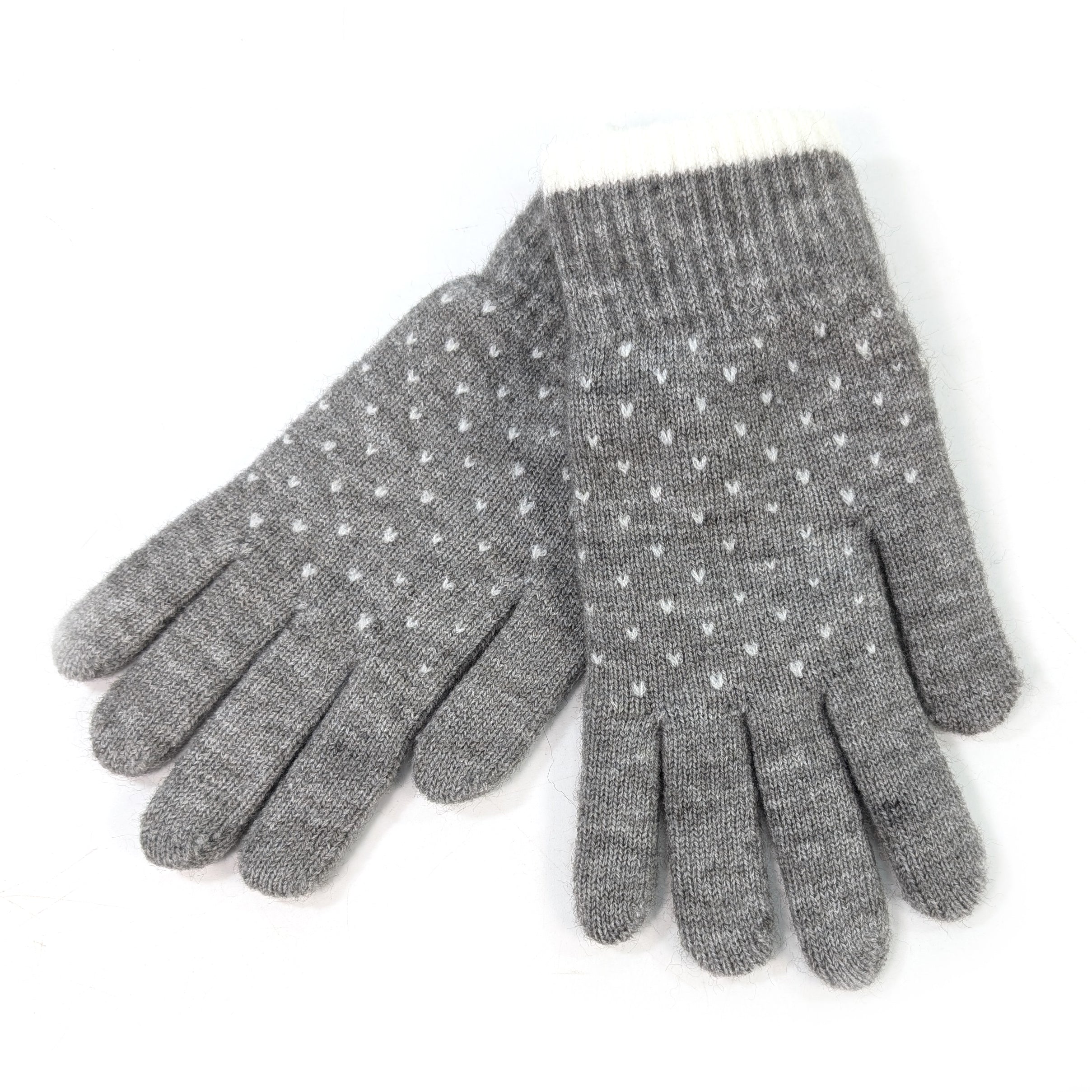 Tiny Hearts Gloves - Grey