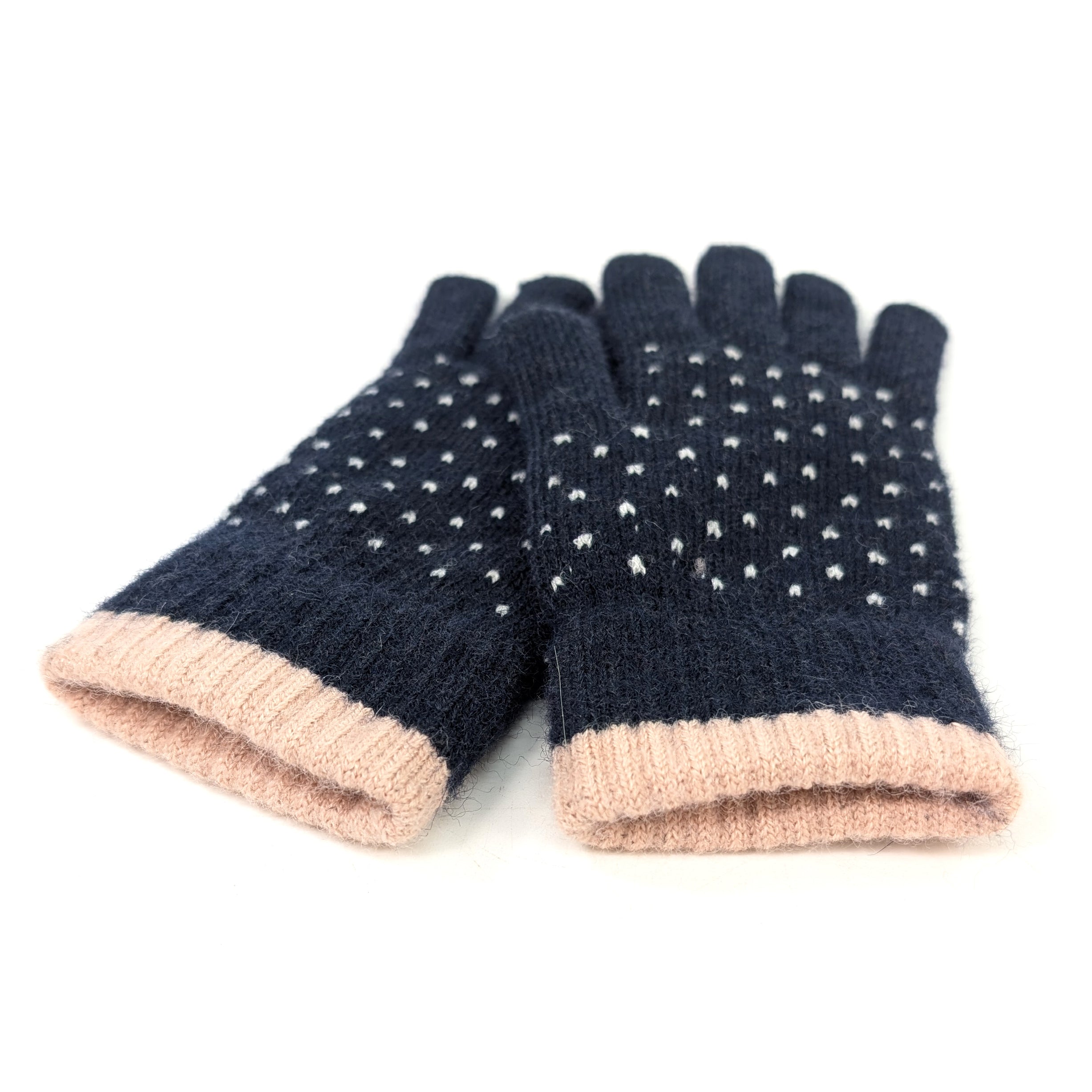 Tiny Hearts Gloves - Navy Blue