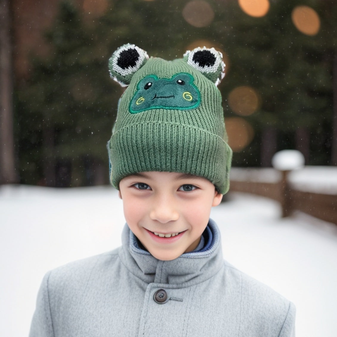 Francesca Frog Children's Hat (Small) - Green