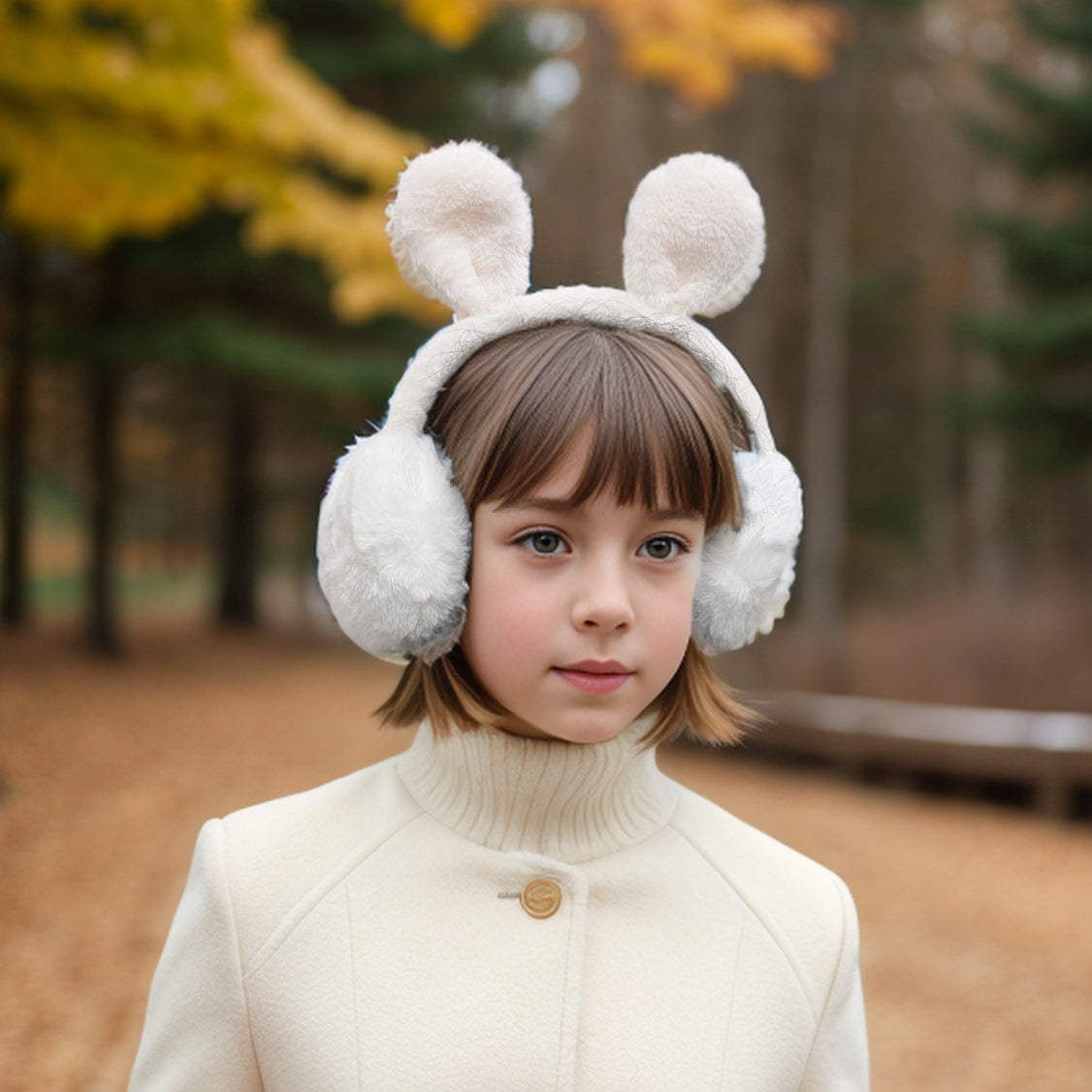 White Rabbit Ear Muffs