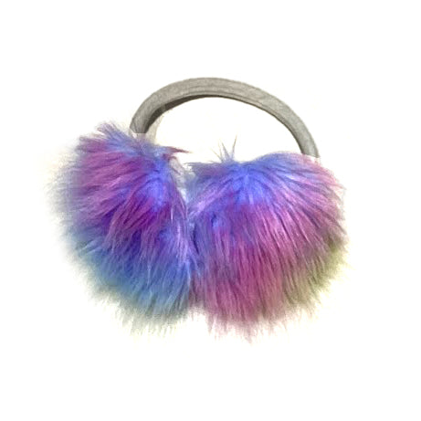 Fluffy PomPom Ear Muffs - Purples