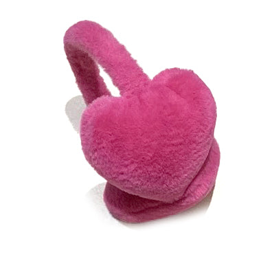 Heart Shaped Ear Muffs - Dark Pink