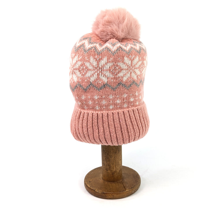 Fluffy Nordic Hat - Pink
