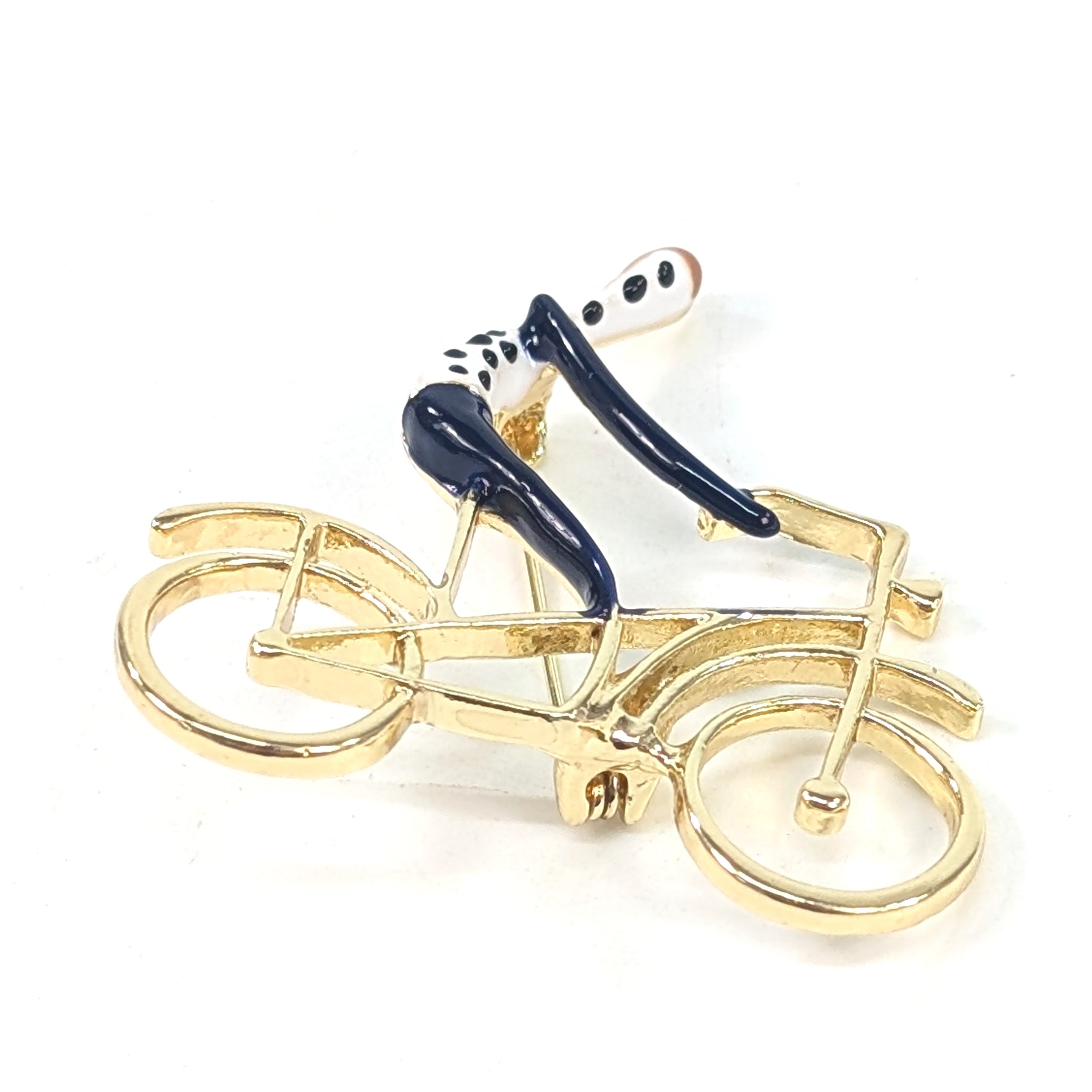 Gold Cyclist Brooch